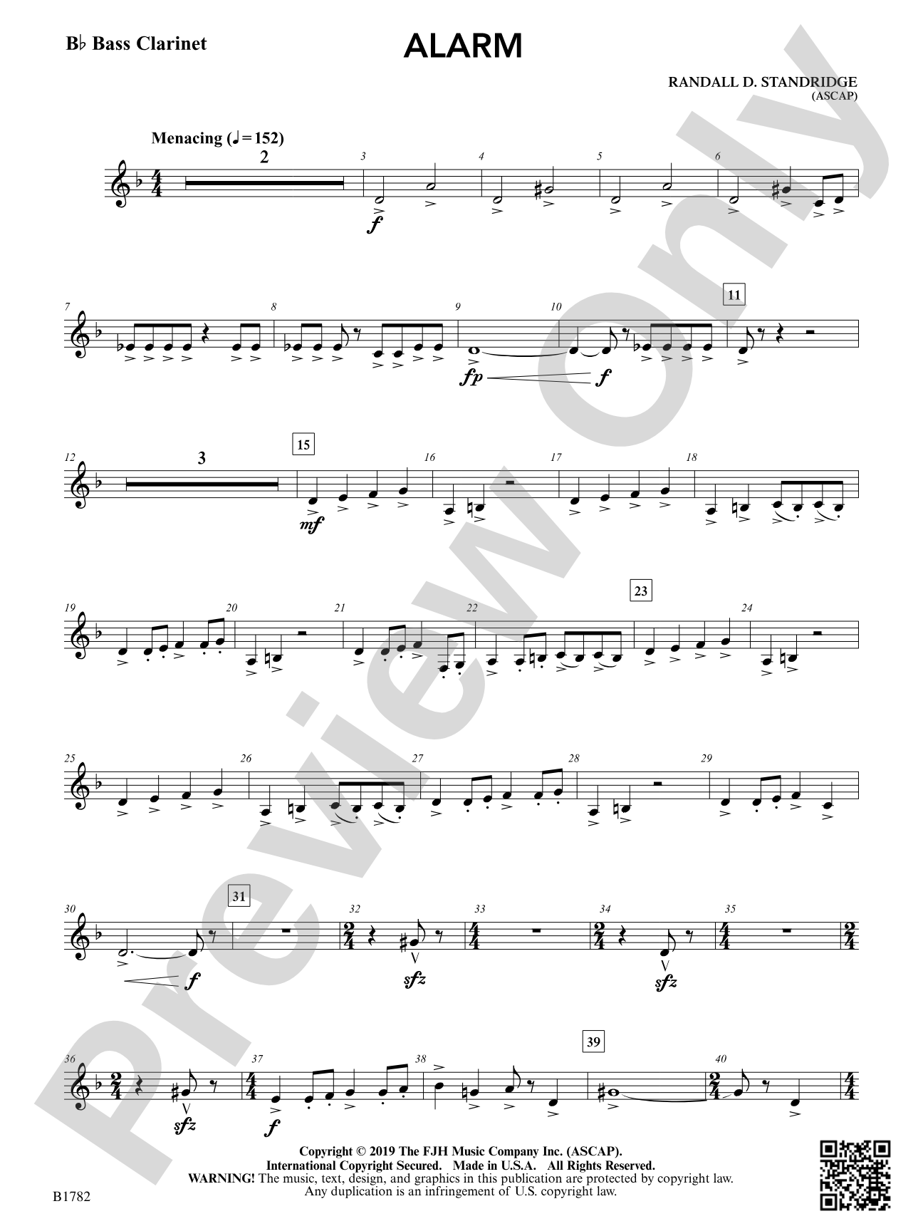 Alarm: B-flat Bass Clarinet