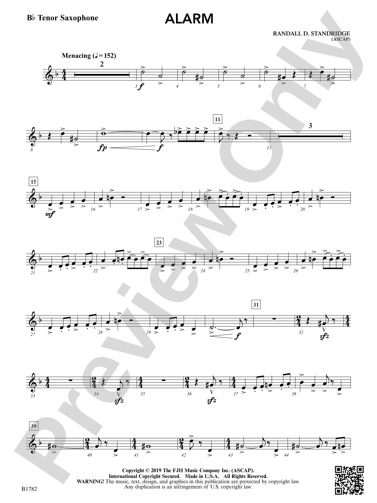 Alarm: B-flat Tenor Saxophone
