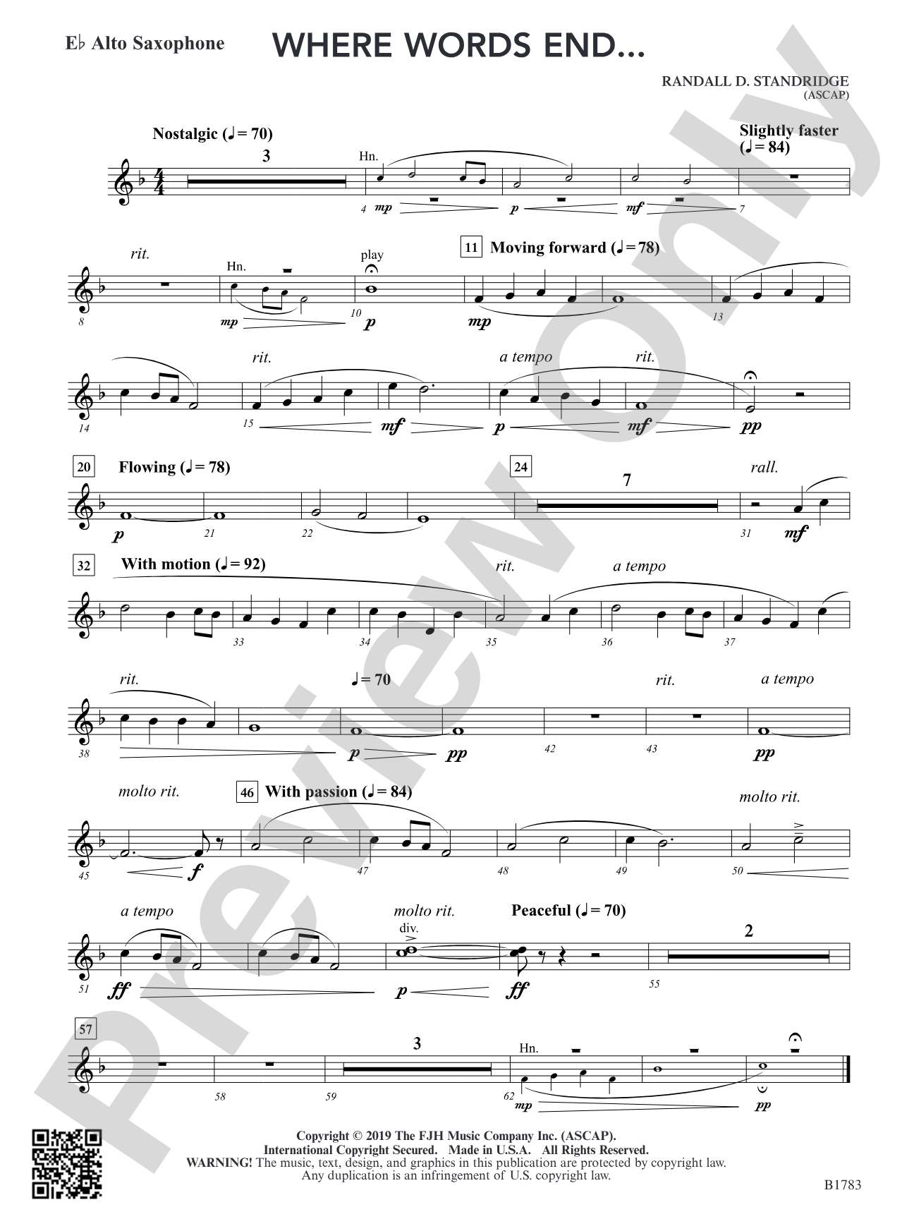 Where Words End...: E-flat Alto Saxophone