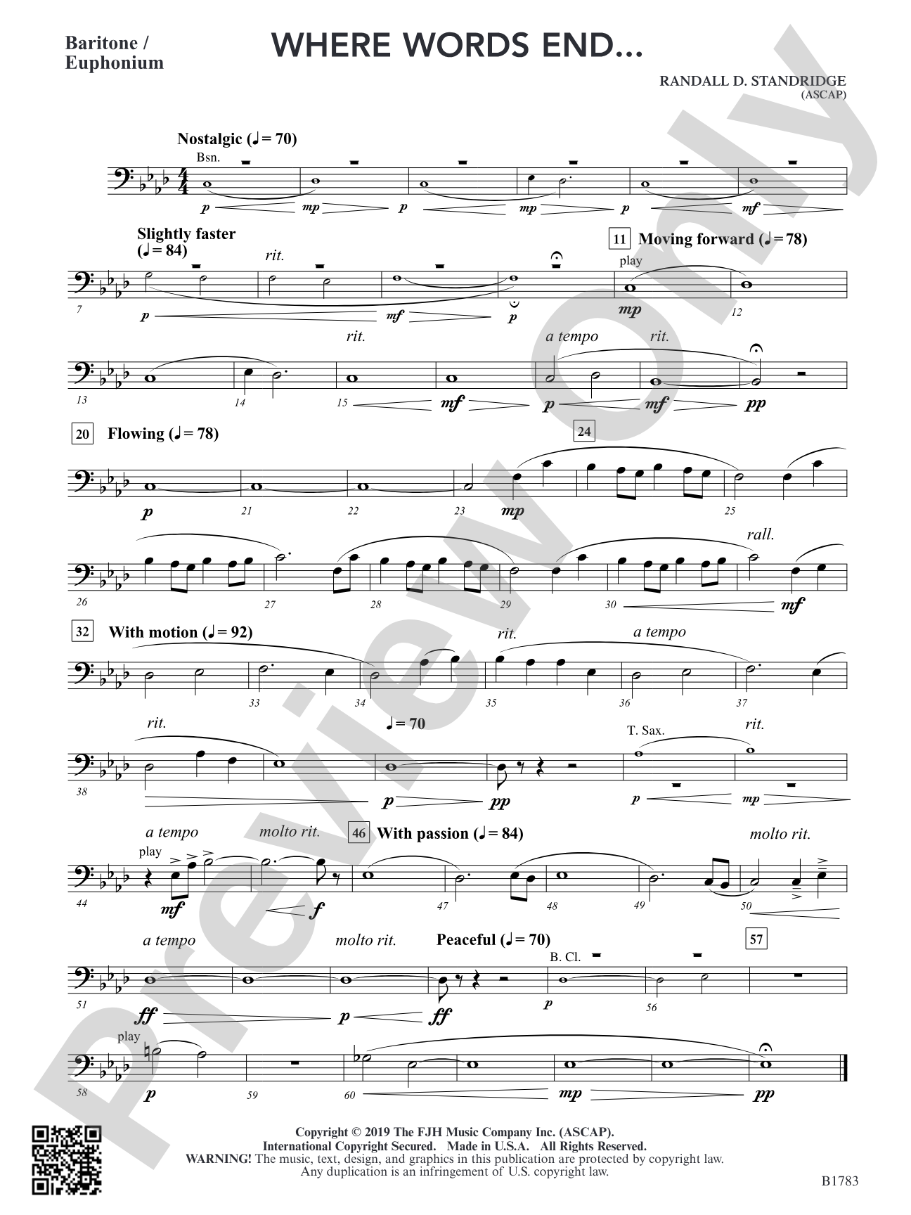 Where Words End...: Baritone / Euphonium