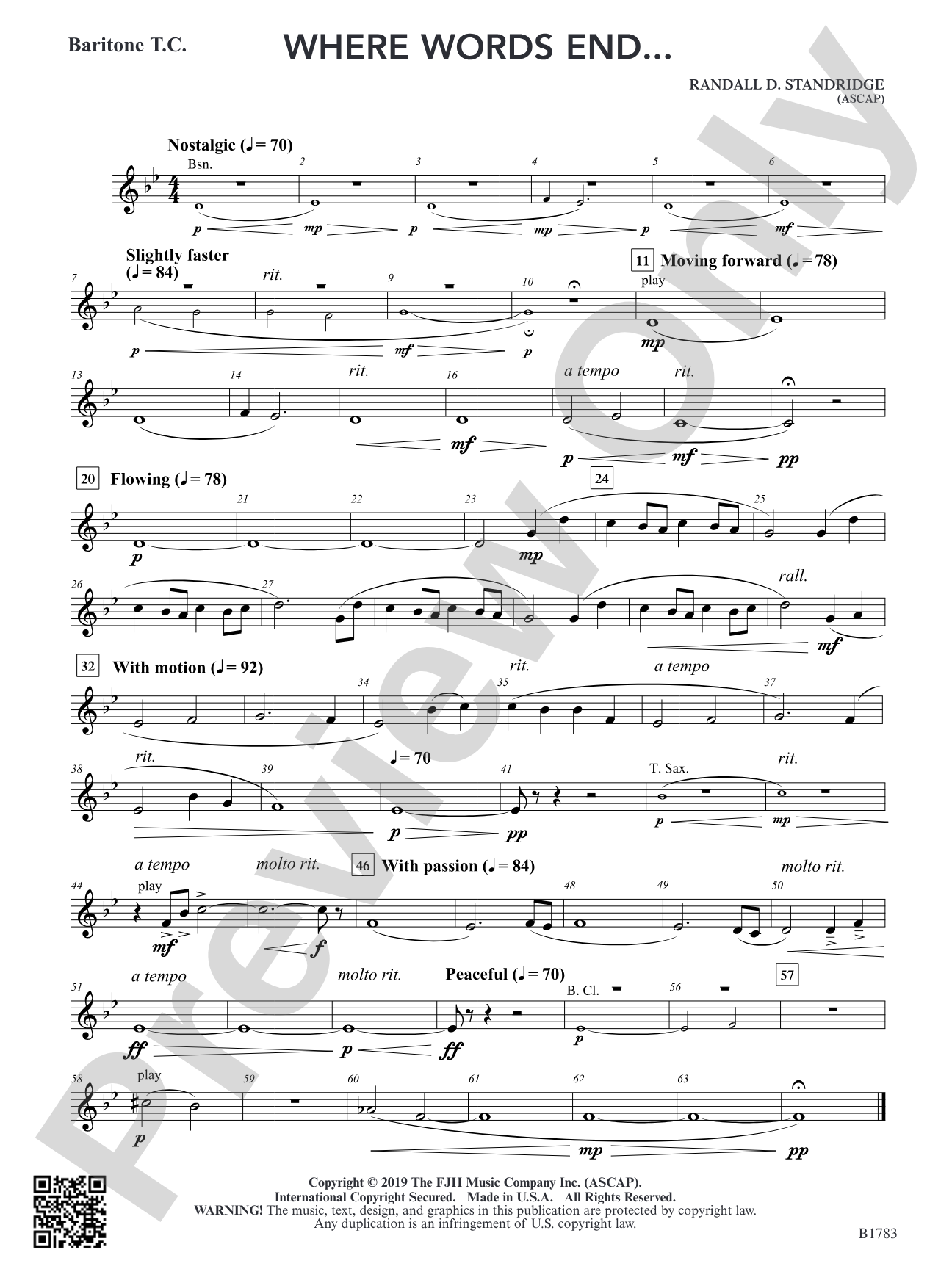 Where Words End...: Baritone T.C.