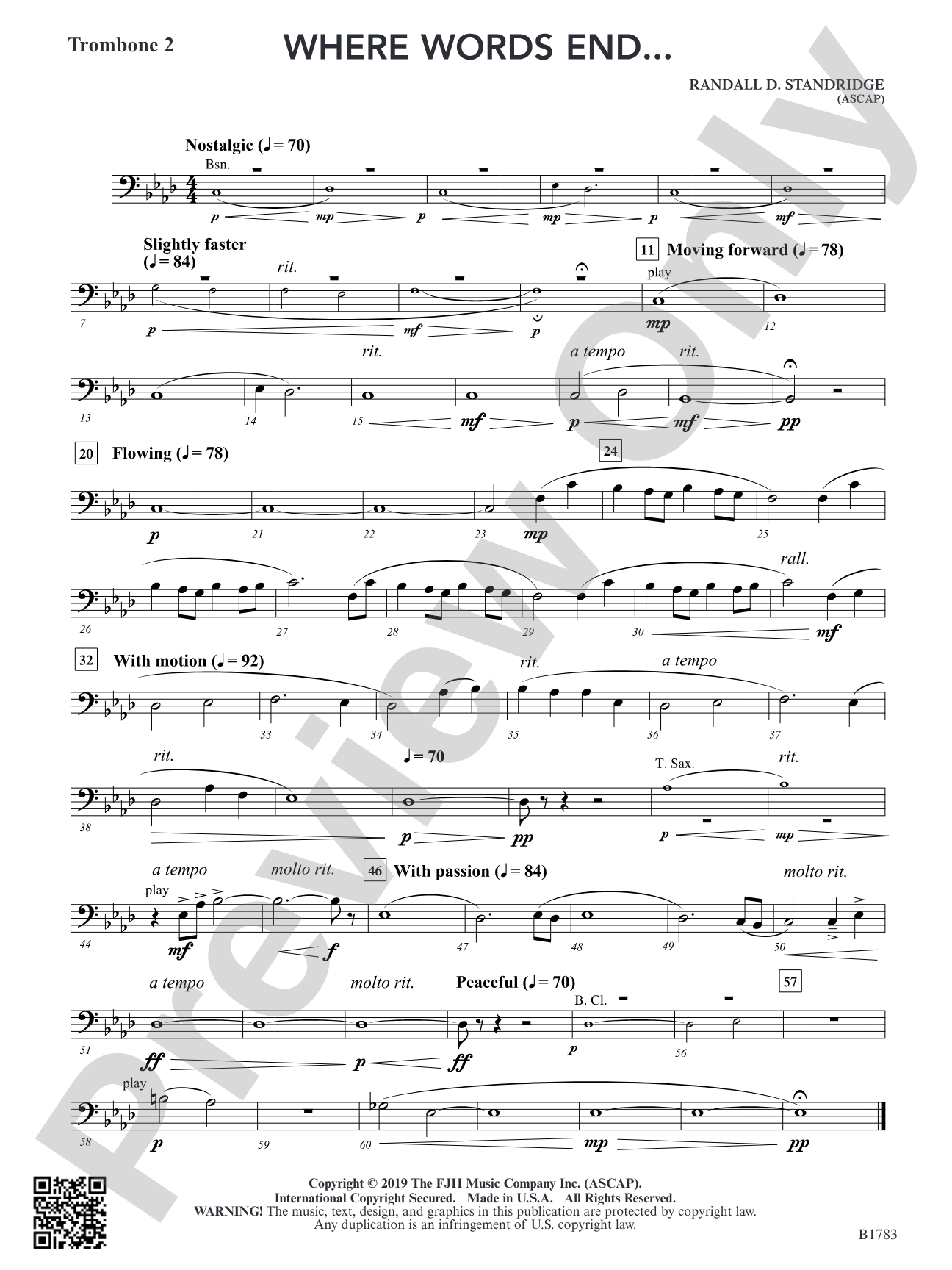 Where Words End...: opt. Trombone 2