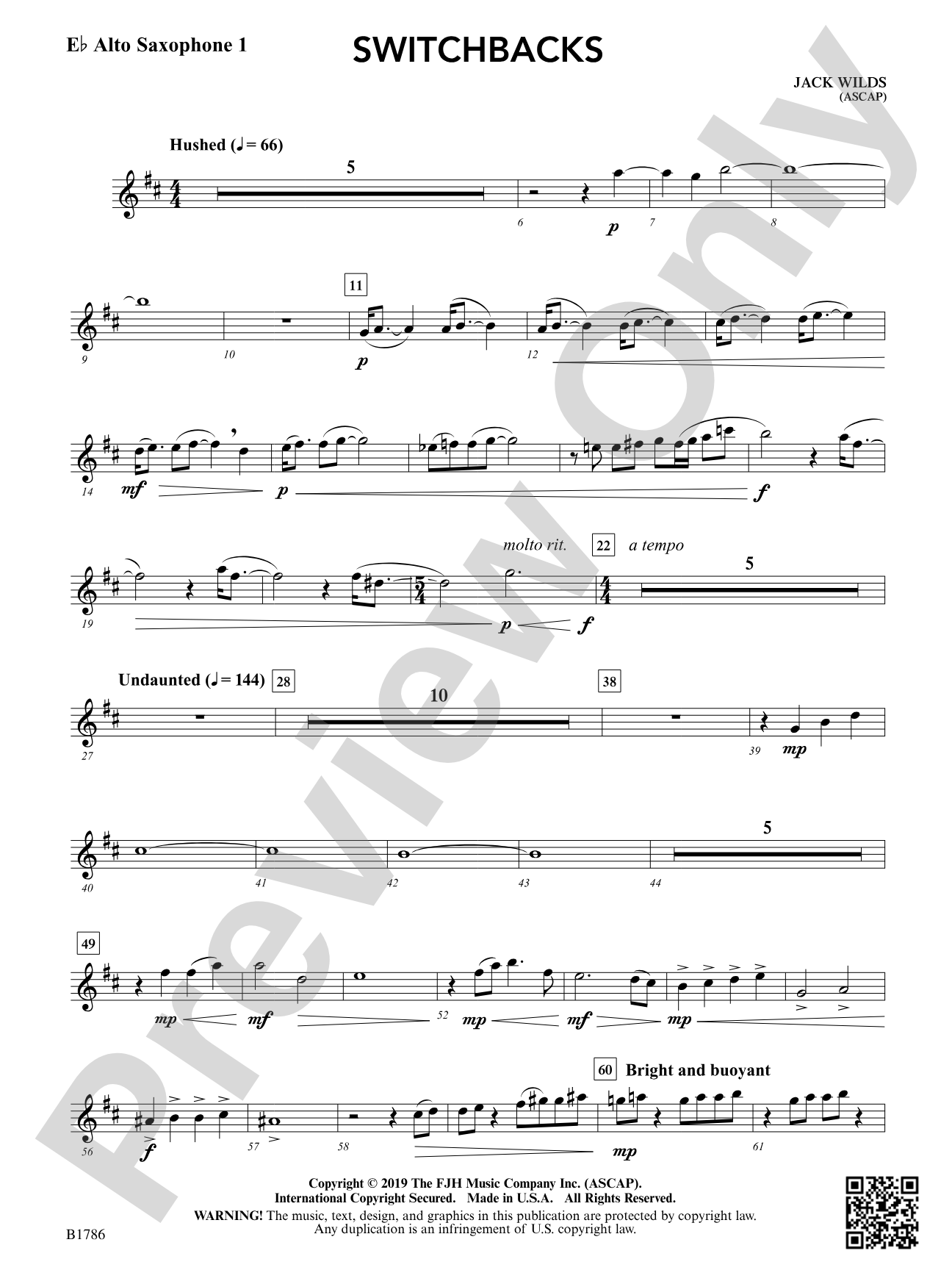 Switchbacks: E-flat Alto Saxophone 1