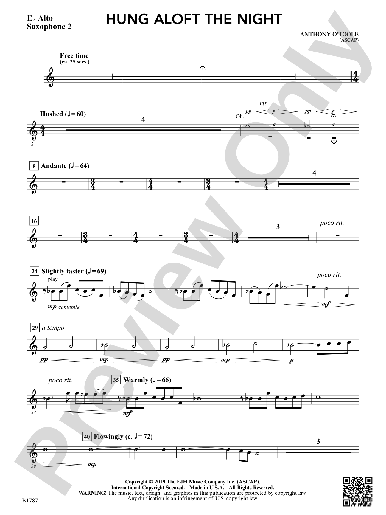 hung aloft the night: E-flat Alto Saxophone 2