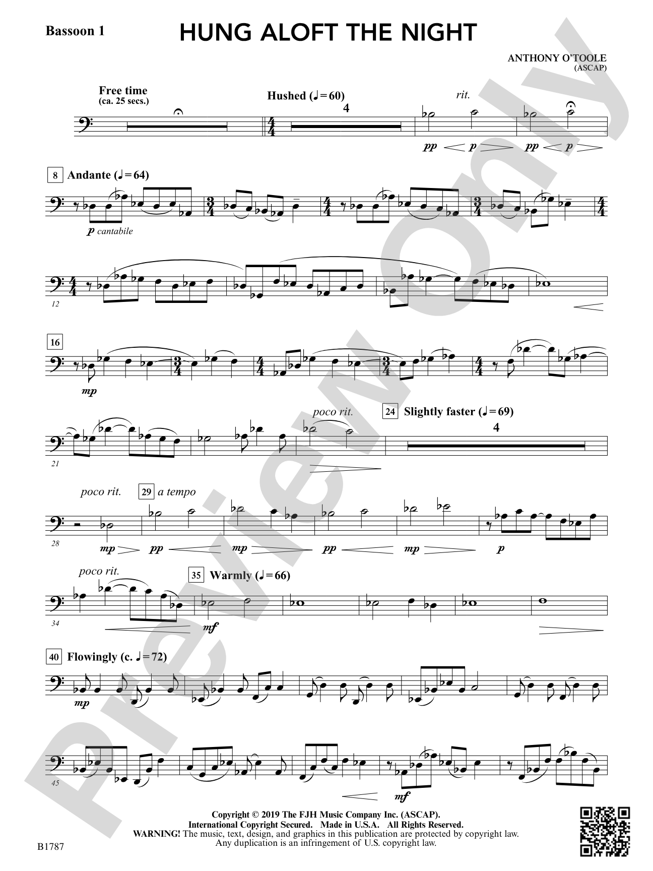 hung aloft the night: Bassoon 1