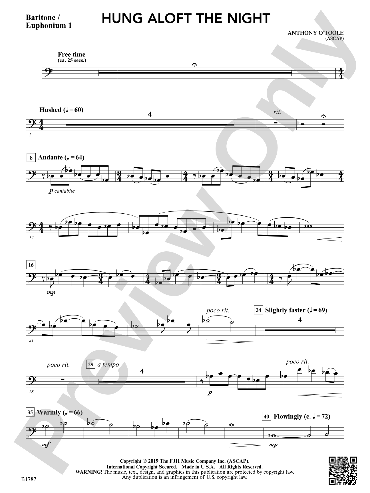 hung aloft the night: Baritone / Euphonium 1