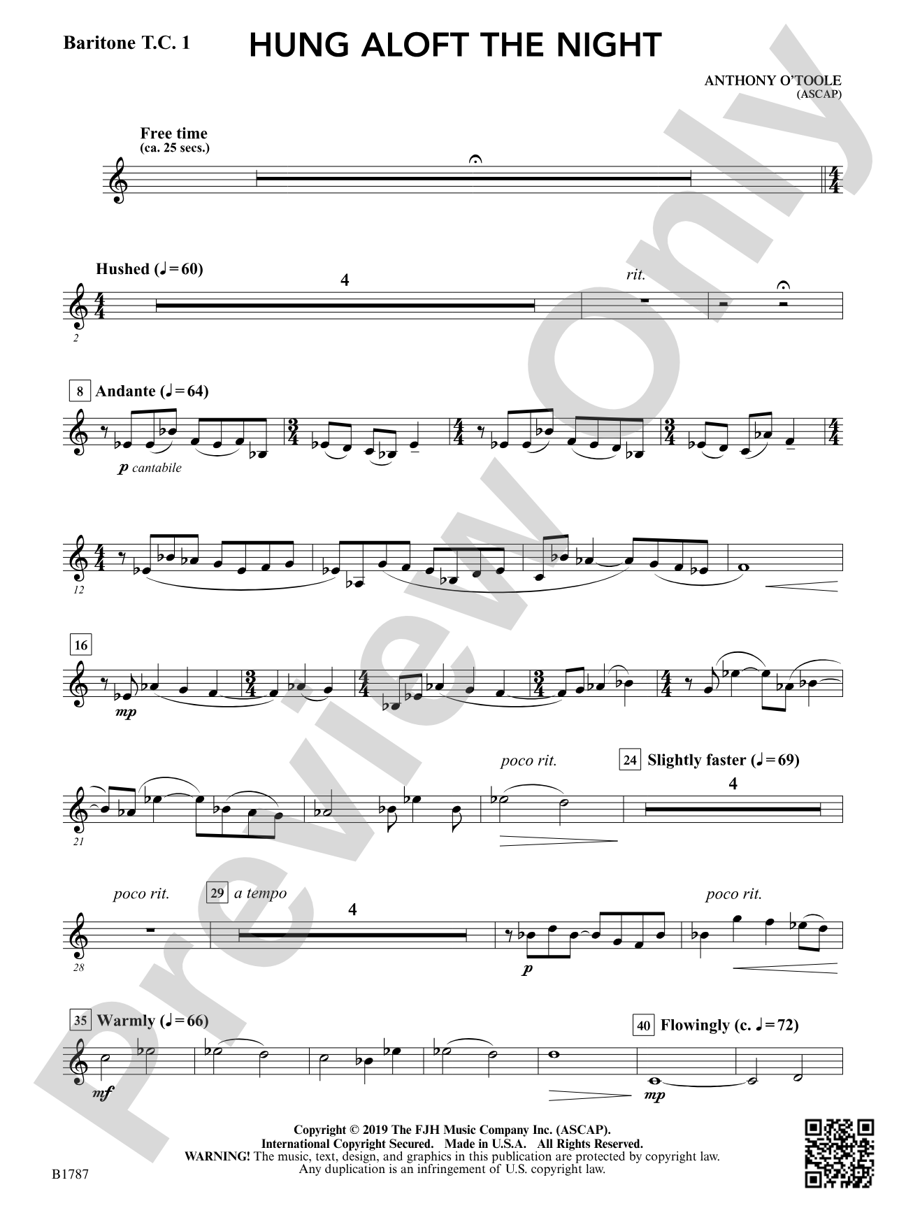 hung aloft the night: Baritone T.C. 1