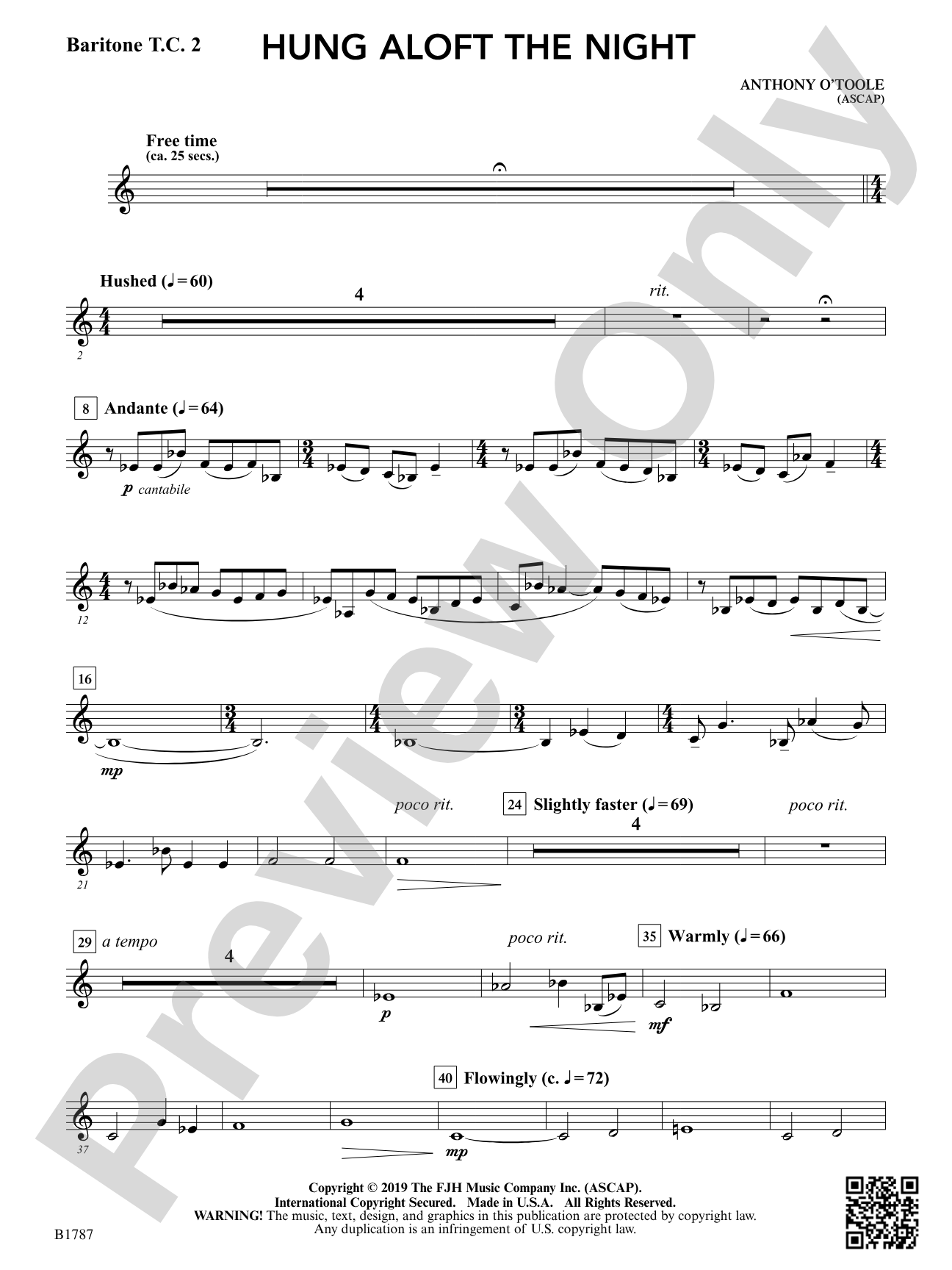 hung aloft the night: Baritone T.C. 2
