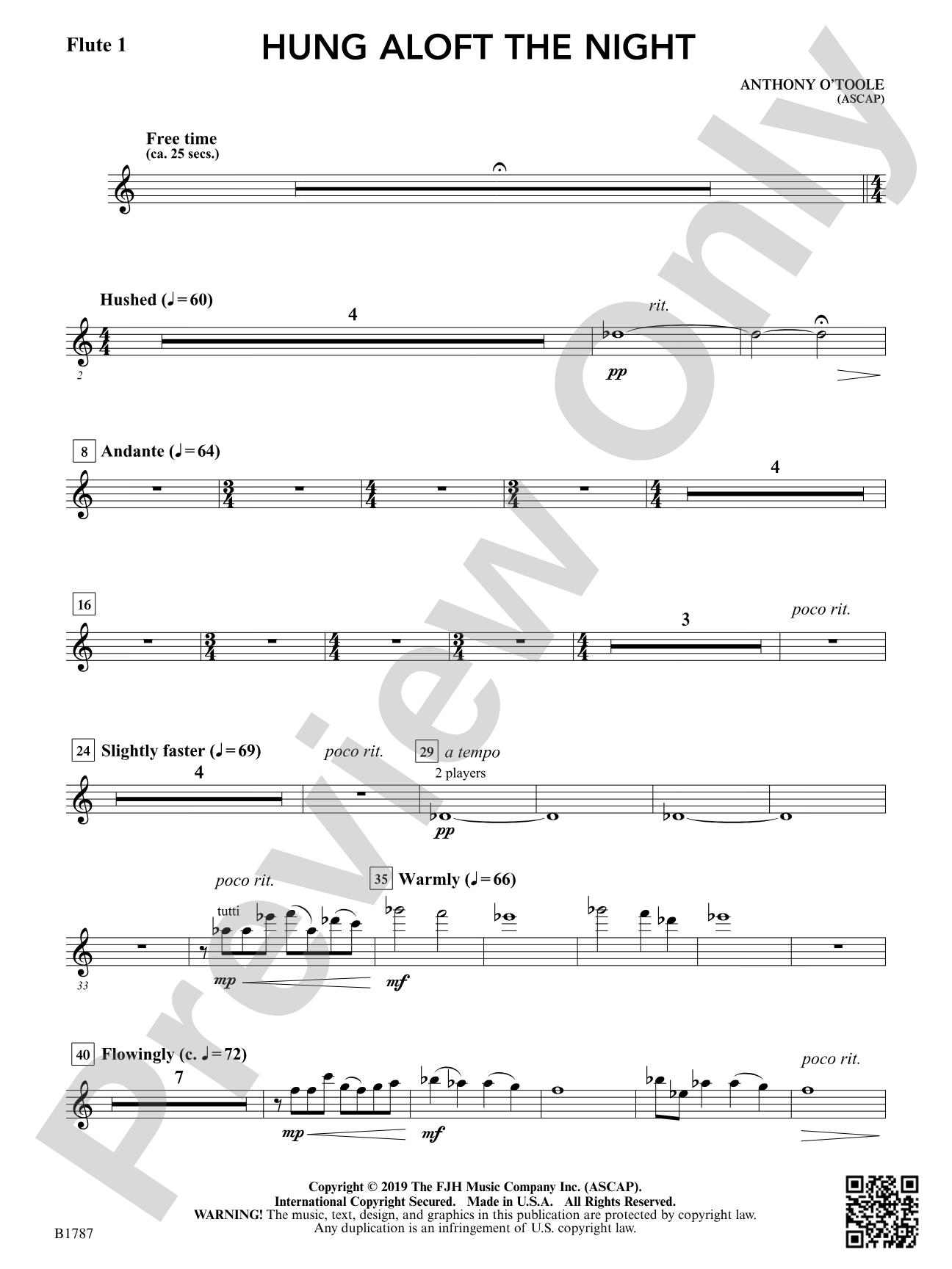 hung aloft the night: Flute 1