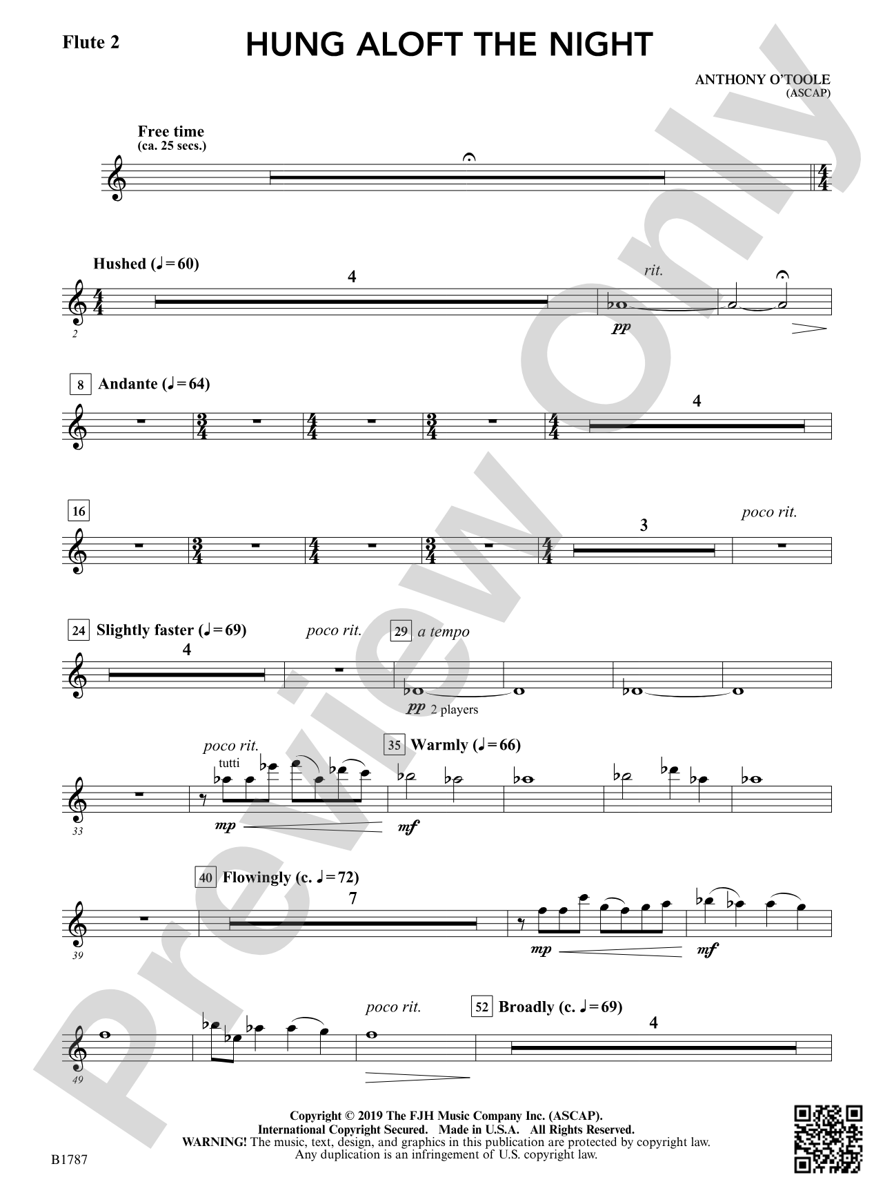 hung aloft the night: Flute 2