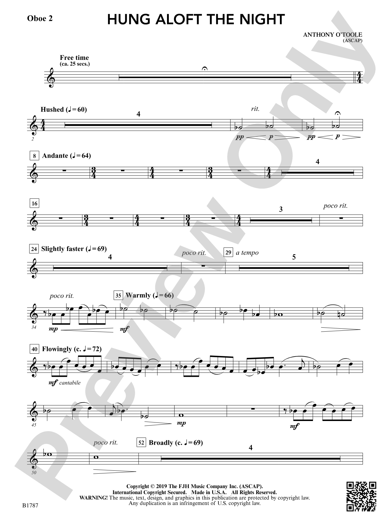 hung aloft the night: Oboe 2
