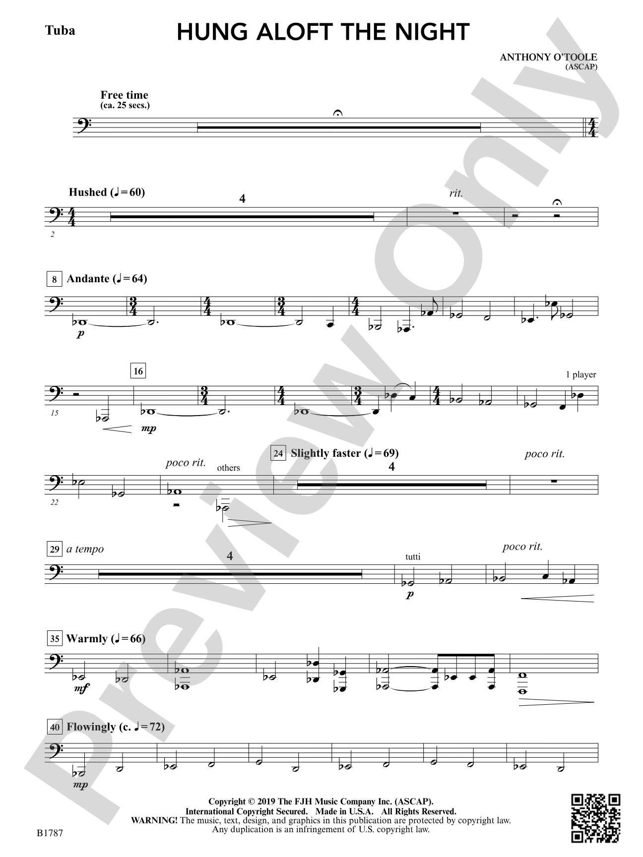 hung aloft the night: Tuba