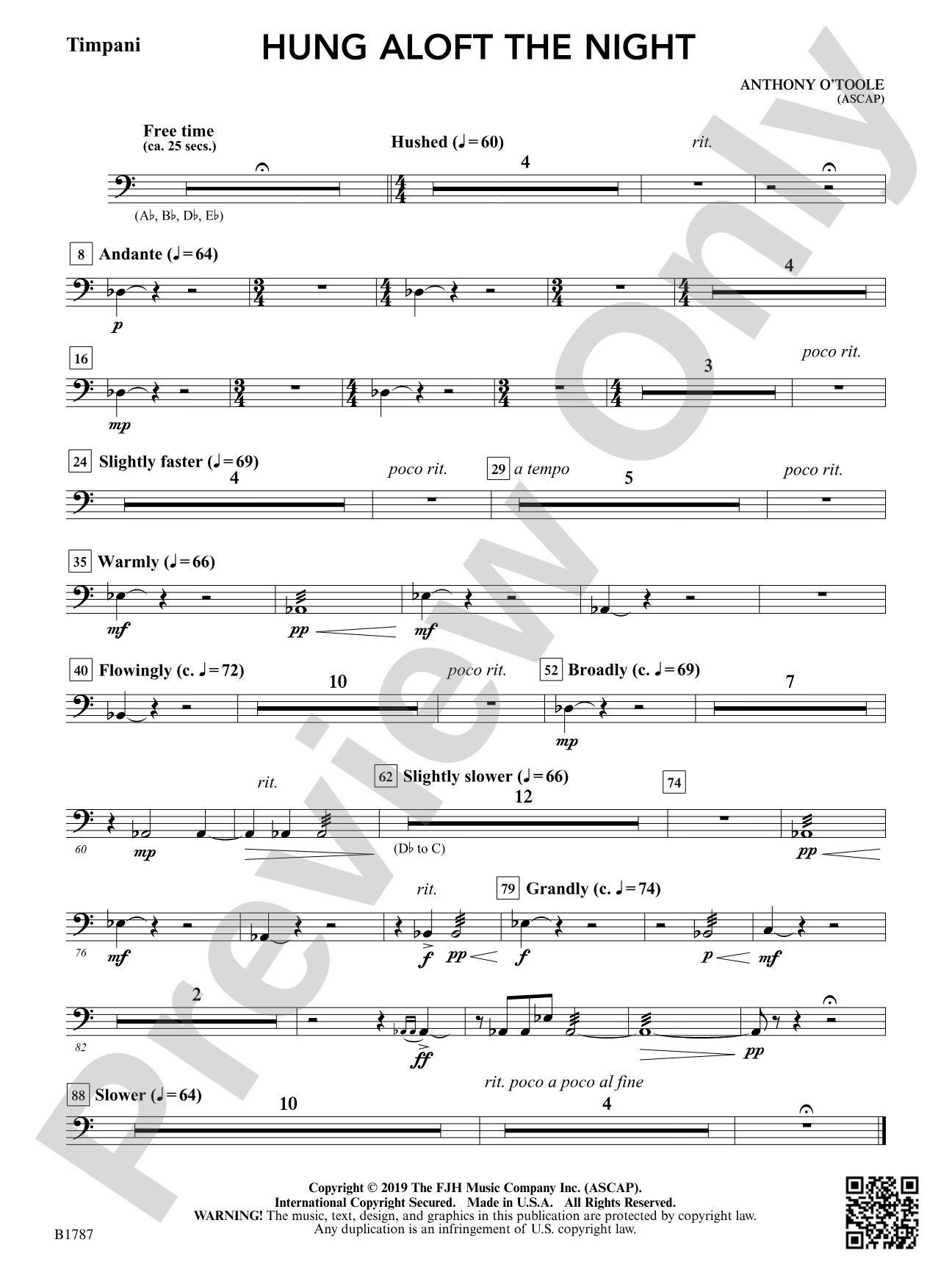 hung aloft the night: Timpani