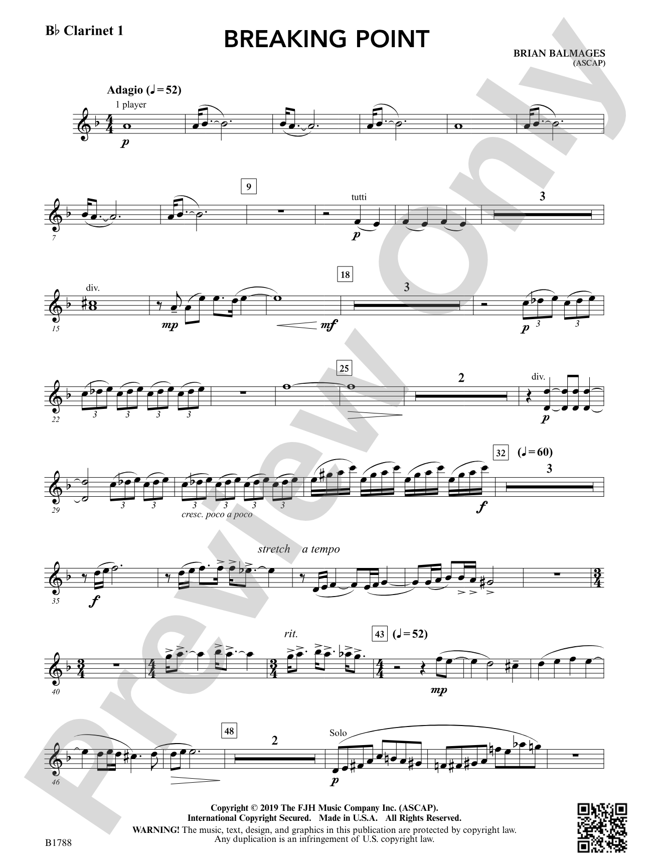 Breaking Point: B-flat Clarinet 1
