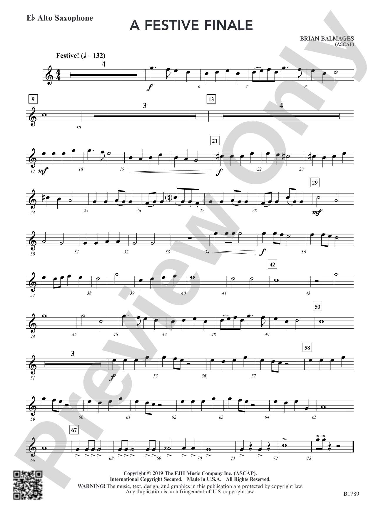 A Festive Finale: E-flat Alto Saxophone