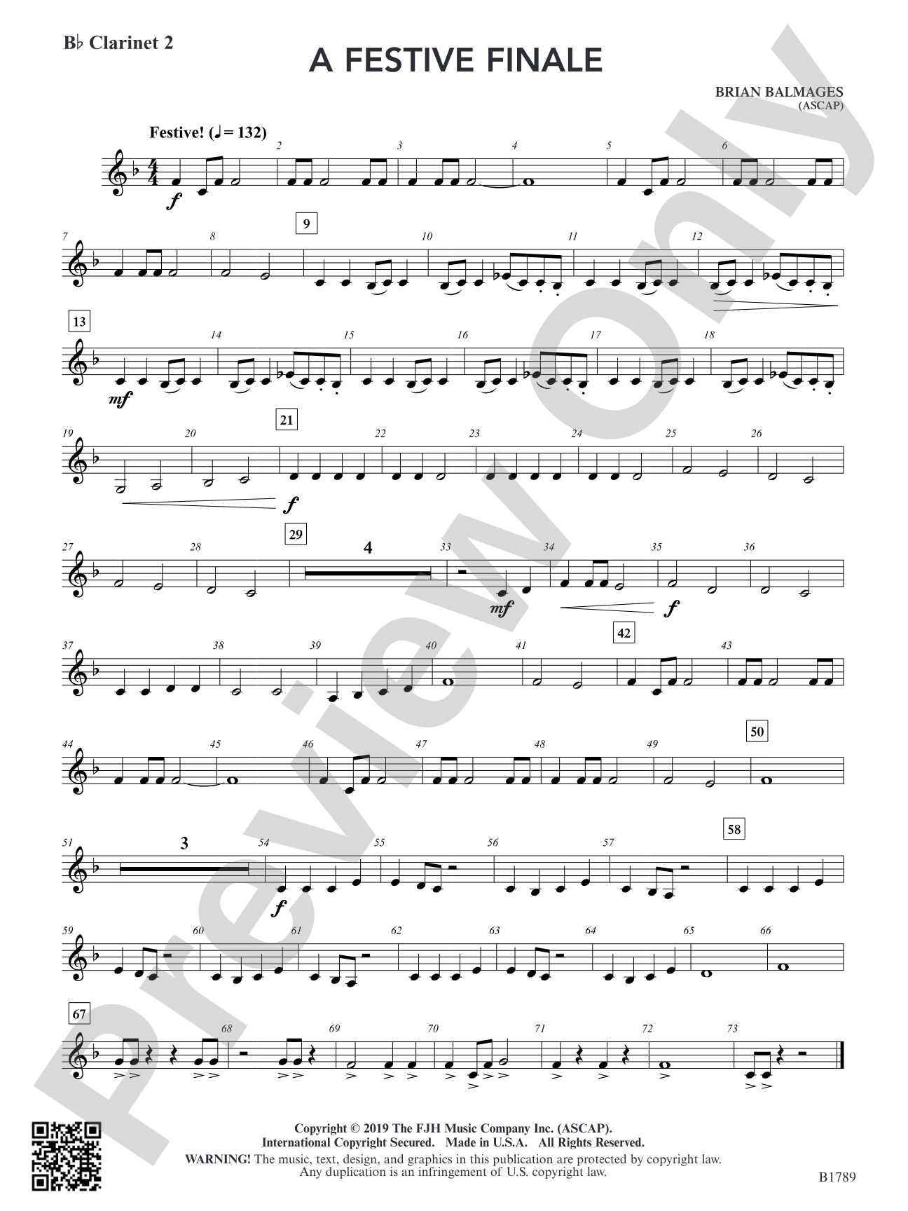 A Festive Finale: B-flat Clarinet 2