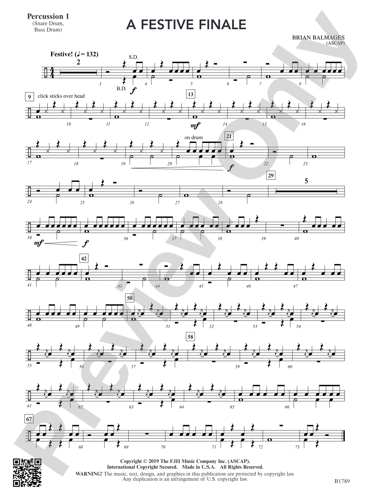 A Festive Finale: Percussion 1
