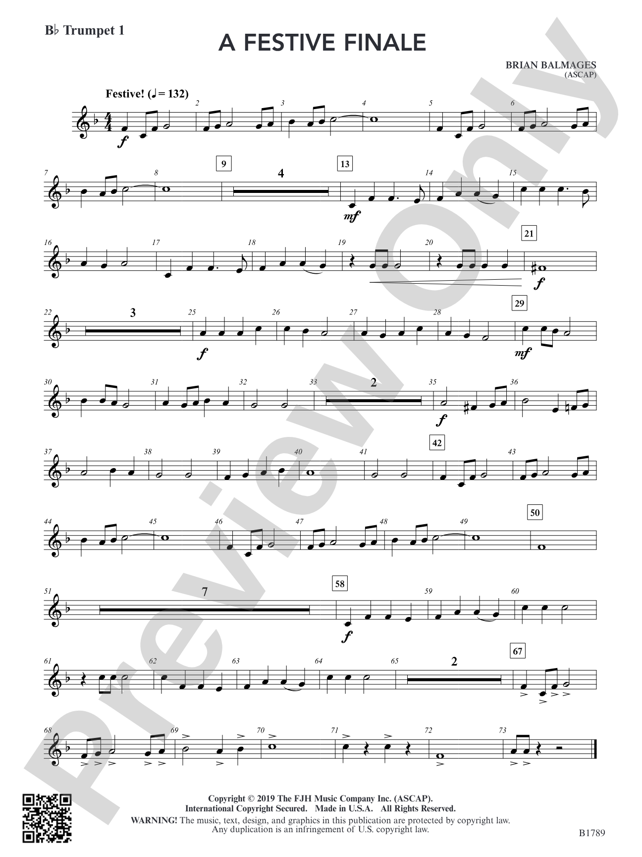 A Festive Finale: B-flat Trumpet 1