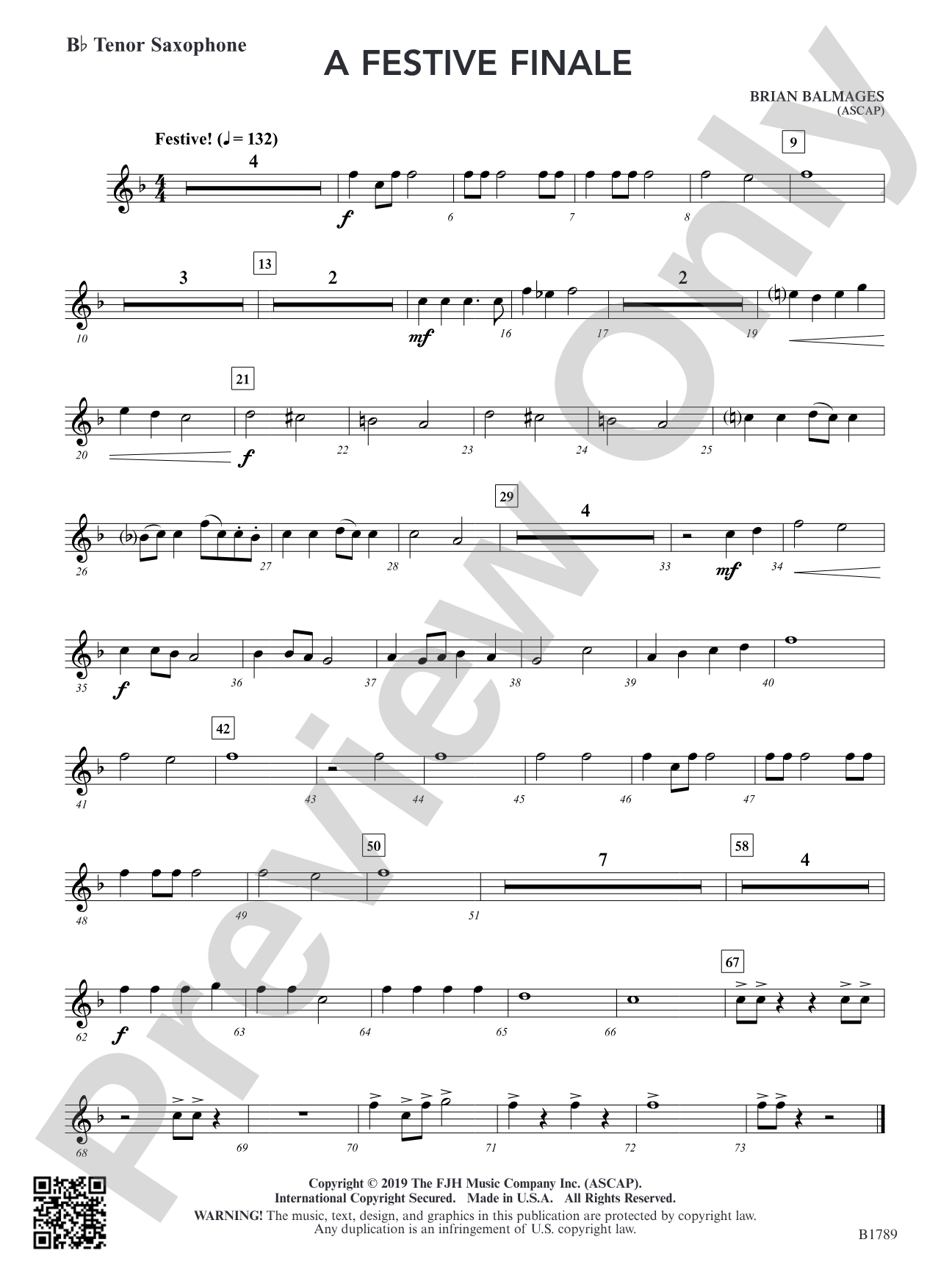A Festive Finale: B-flat Tenor Saxophone