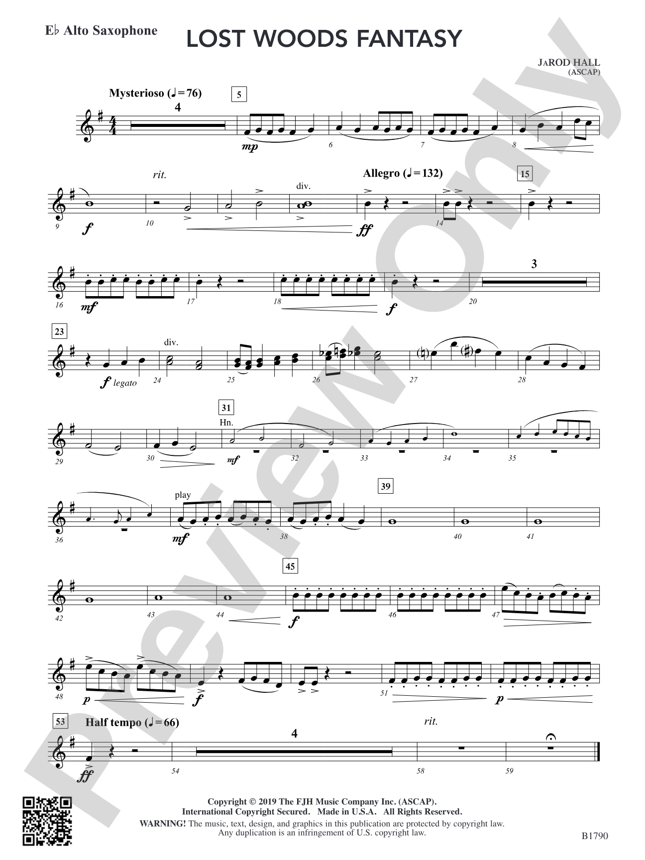 Lost Woods Fantasy: E-flat Alto Saxophone