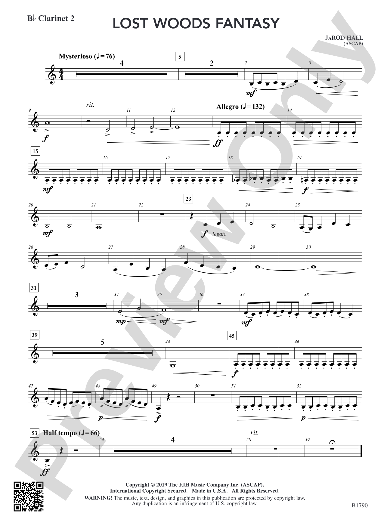 Lost Woods Fantasy: B-flat Clarinet 2