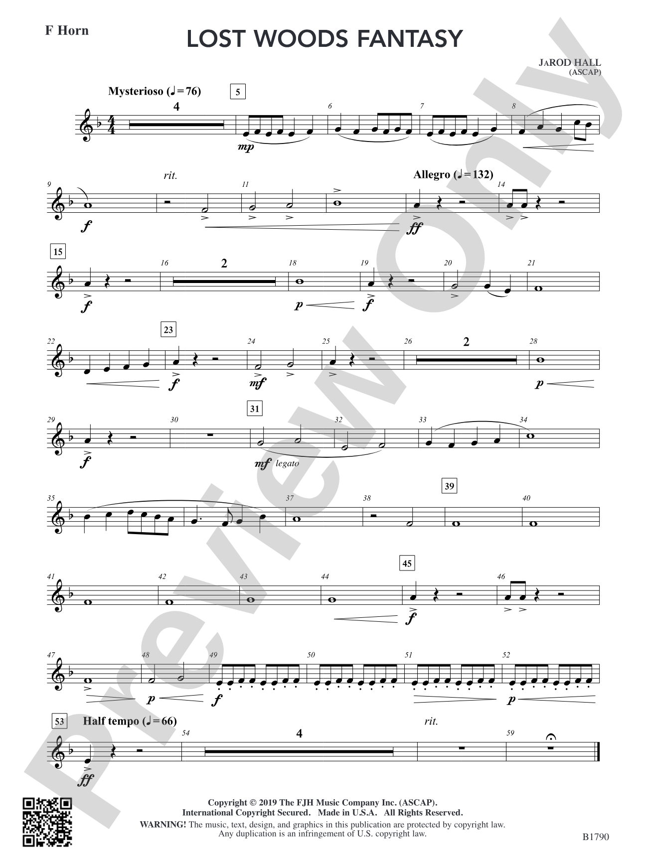 Lost Woods Fantasy: F Horn