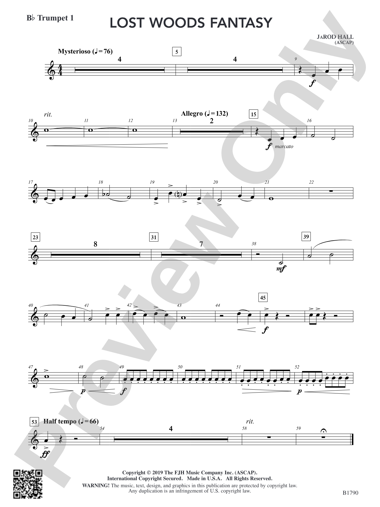 Lost Woods Fantasy: B-flat Trumpet 1