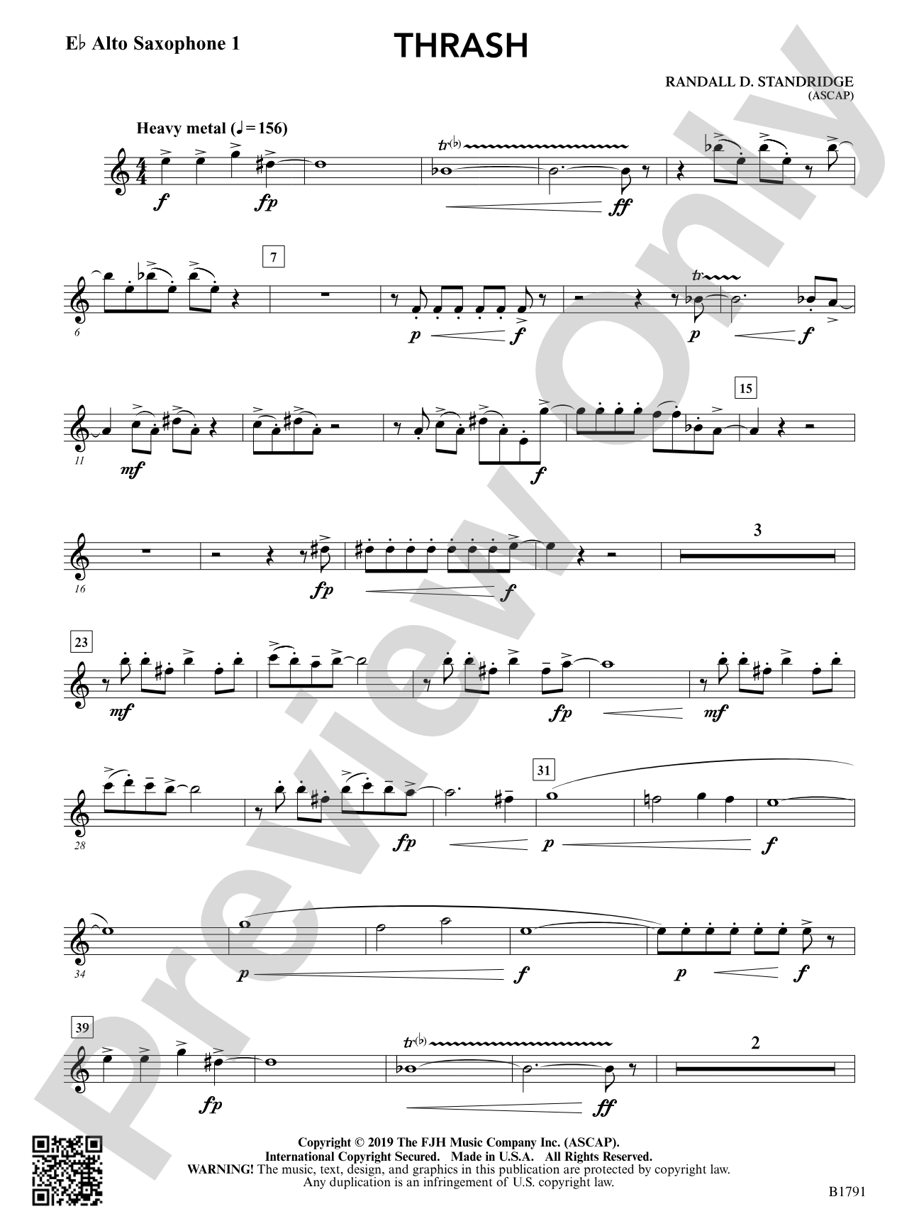 Thrash: E-flat Alto Saxophone 1