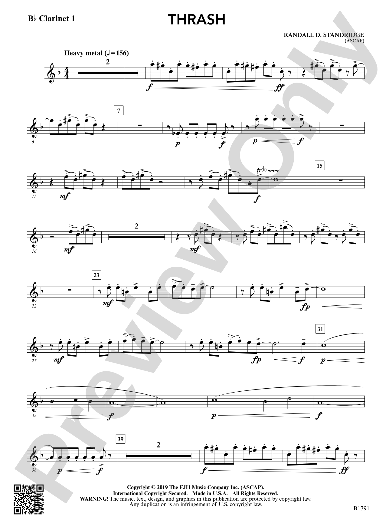 Thrash: B-flat Clarinet 1