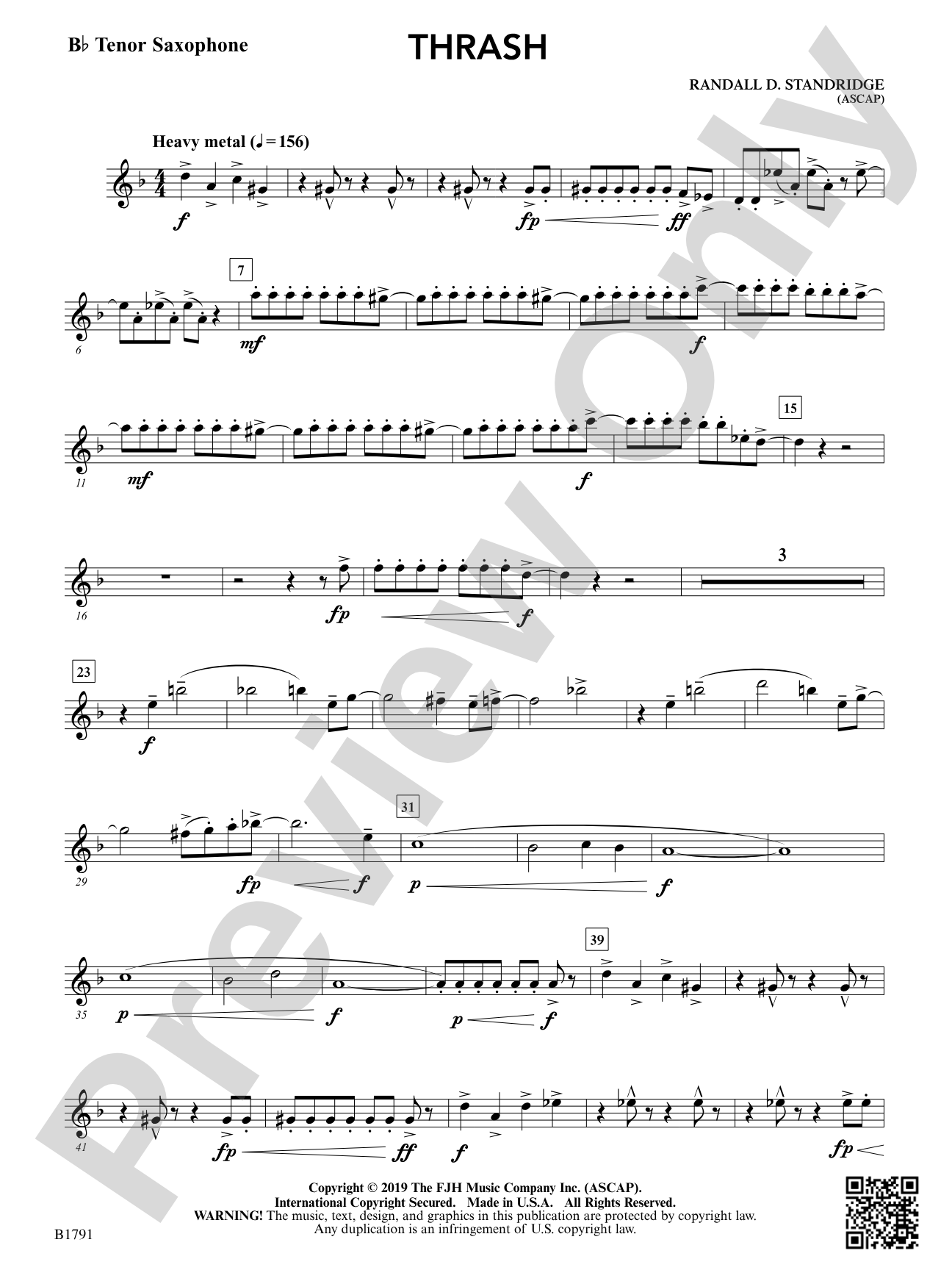 Thrash: B-flat Tenor Saxophone