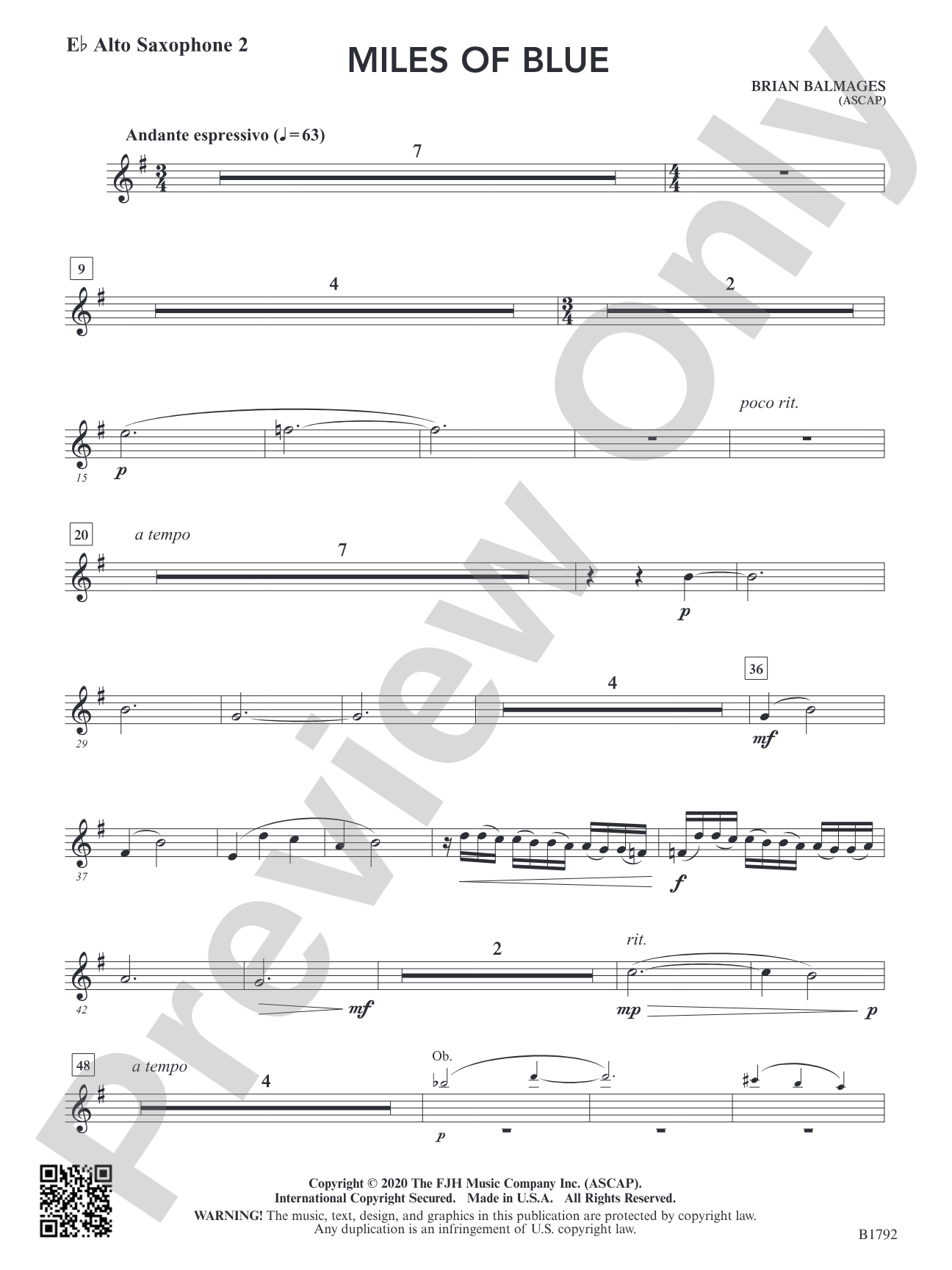 Miles of Blue: E-flat Alto Saxophone 2