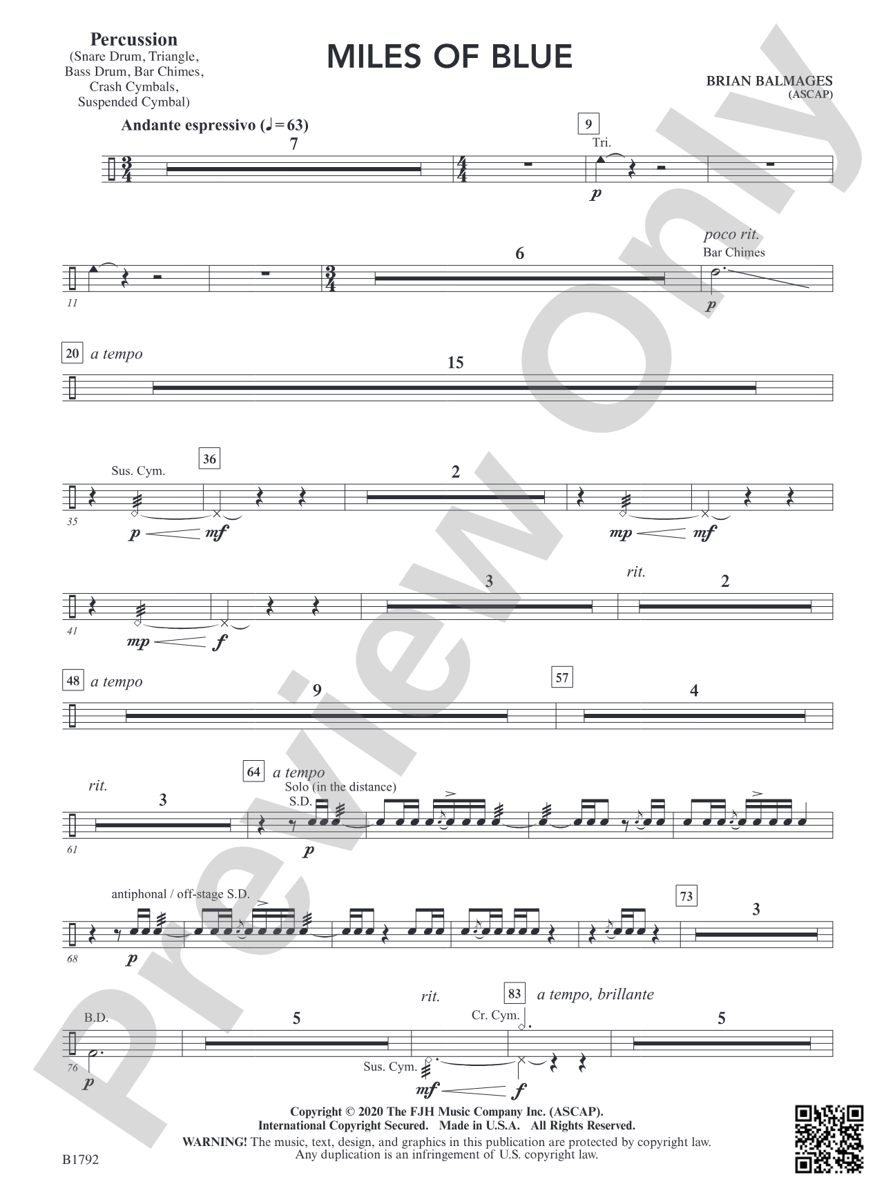 Miles of Blue: Percussion