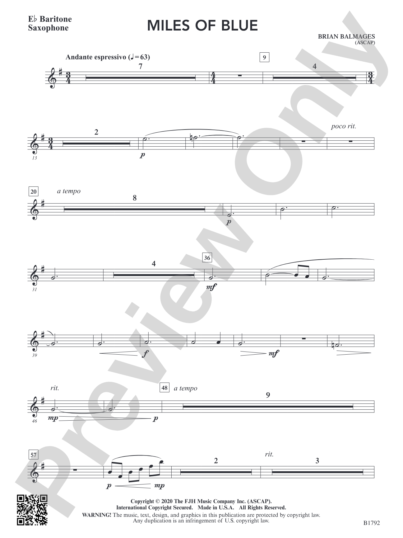 Miles of Blue: E-flat Baritone Saxophone