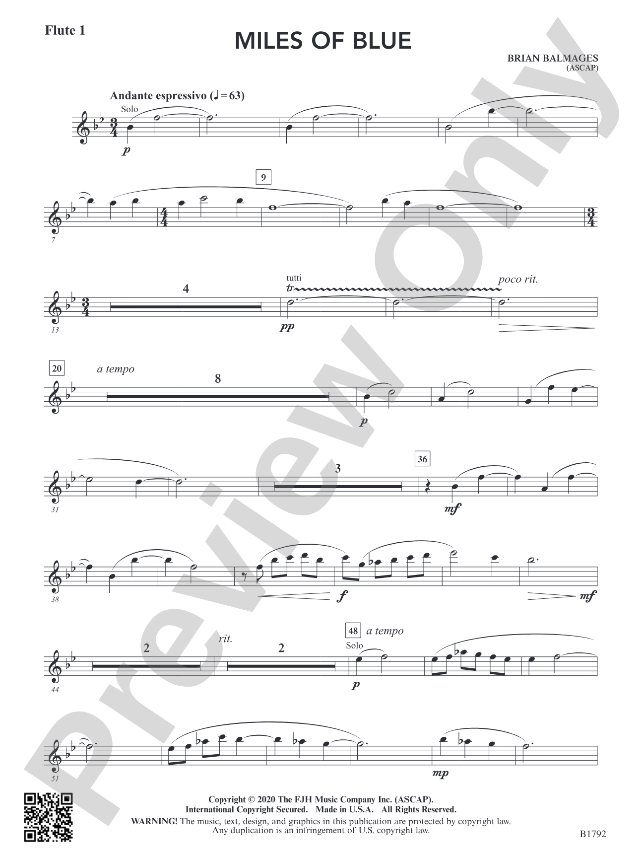 Miles of Blue: Flute 1