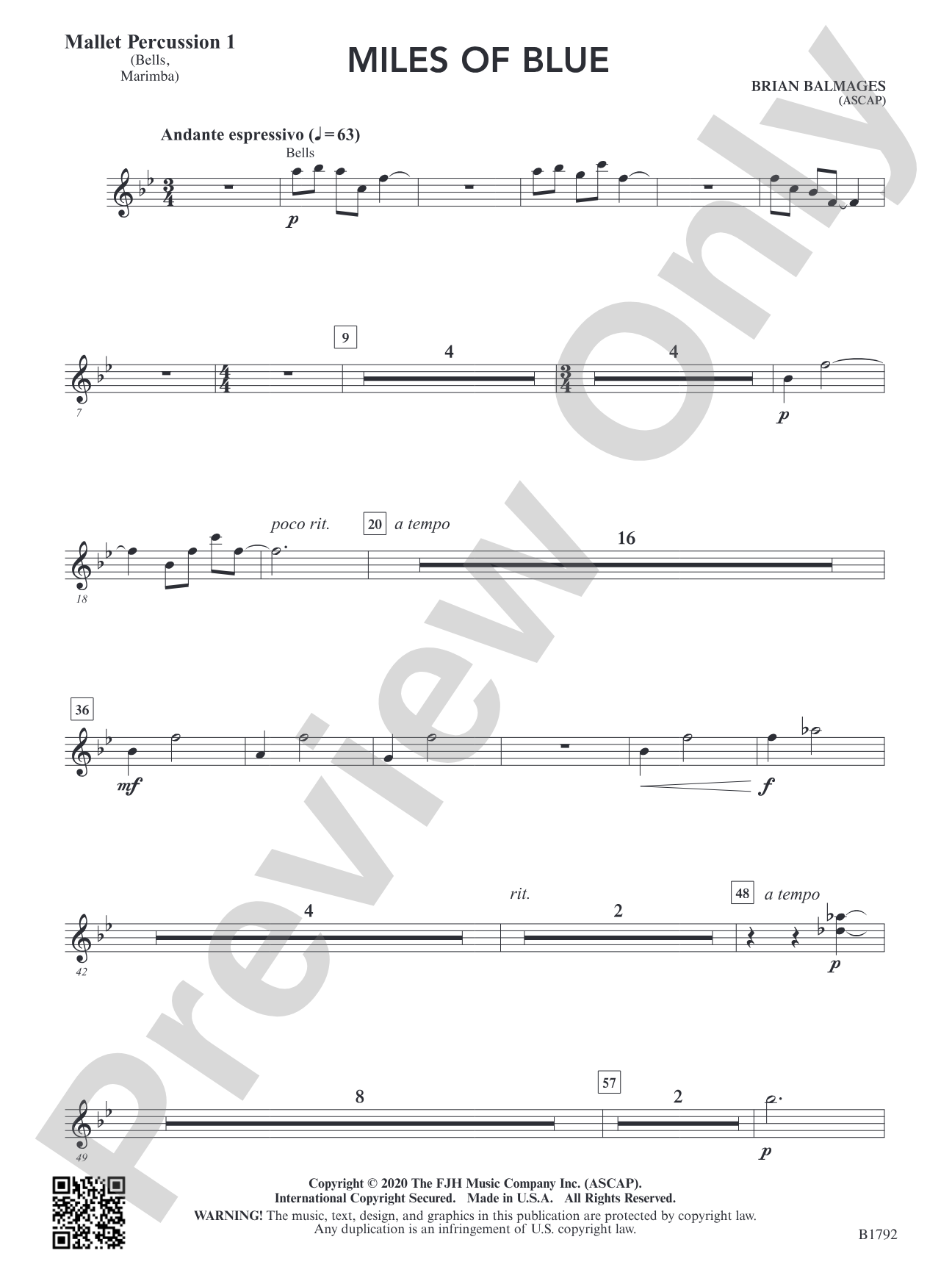 Miles of Blue: Mallet Percussion 1