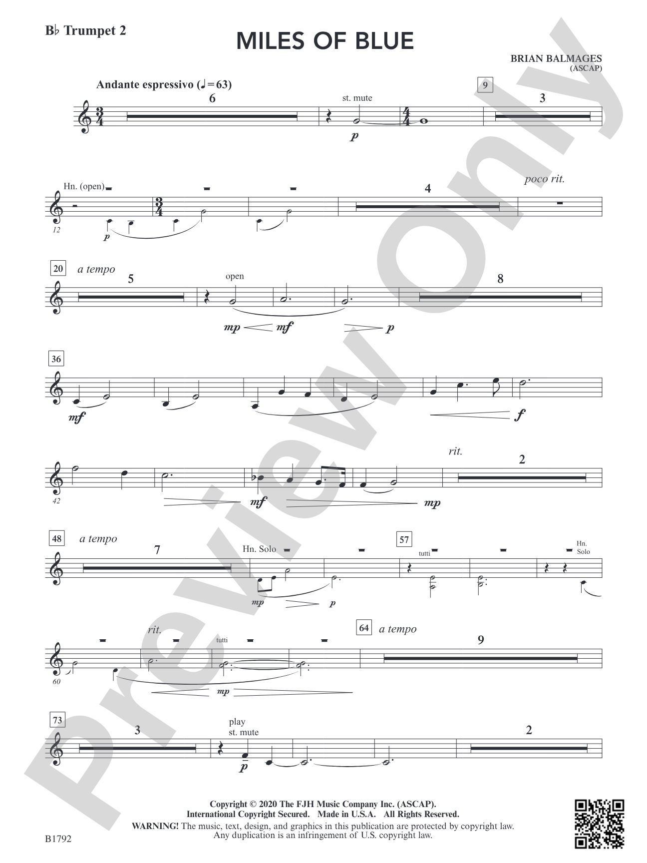 Miles of Blue: B-flat Trumpet 2