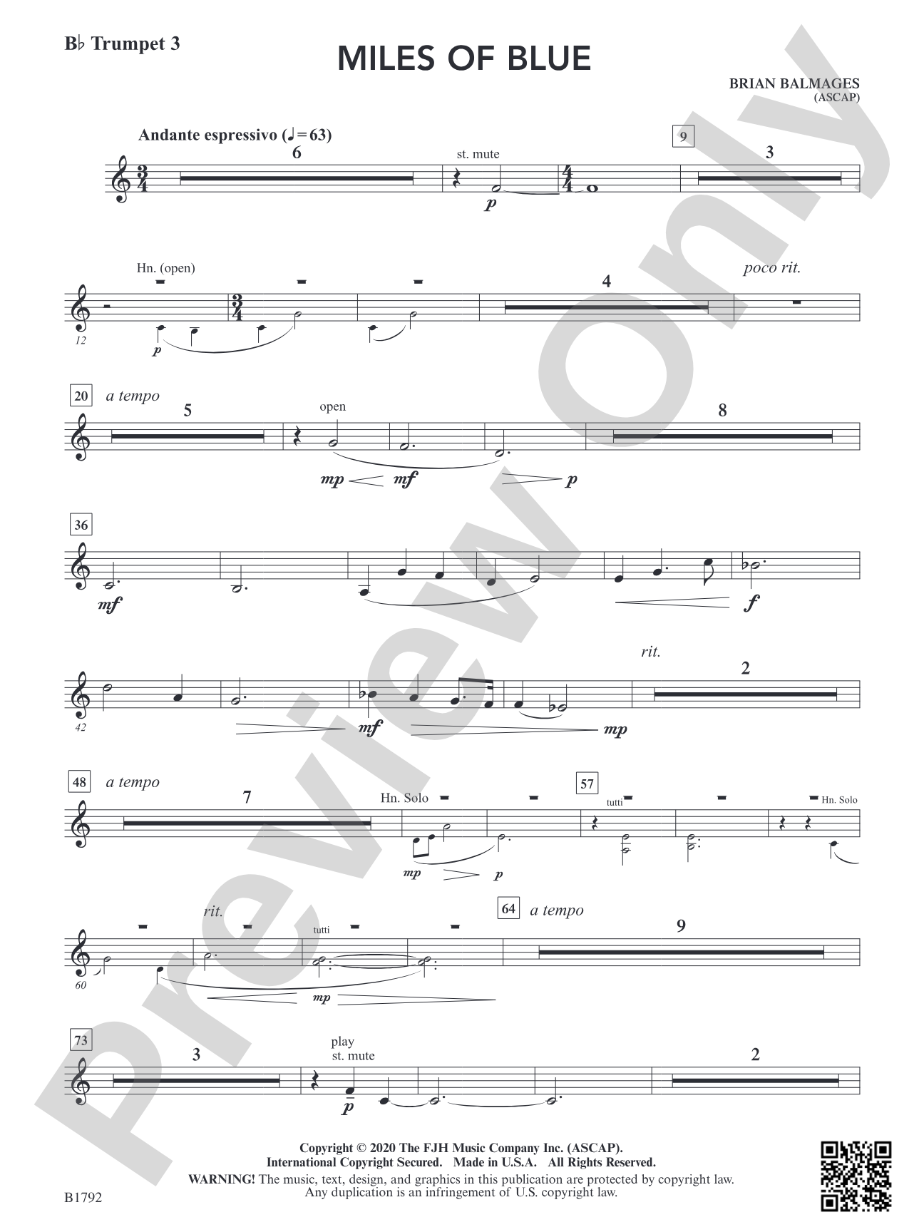 Miles of Blue: B-flat Trumpet 3