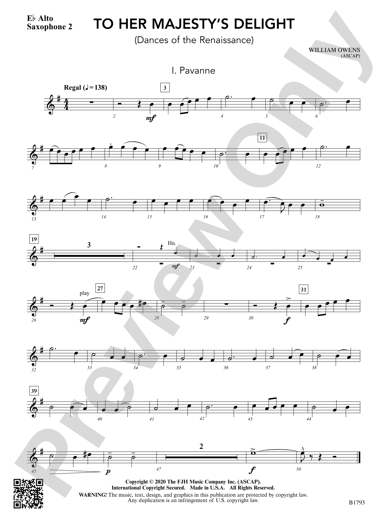 To Her Majesty's Delight: E-flat Alto Saxophone 2