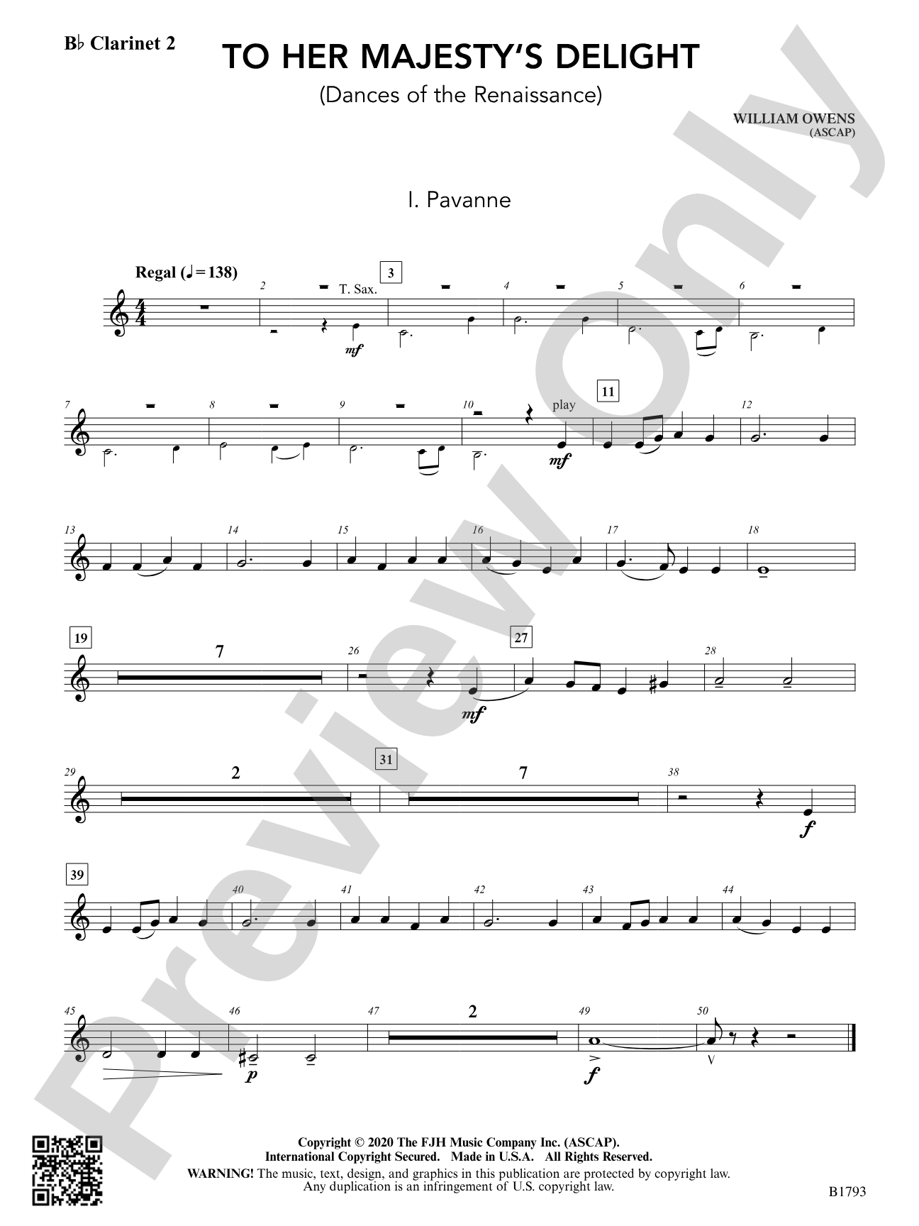 To Her Majesty's Delight: B-flat Clarinet 2