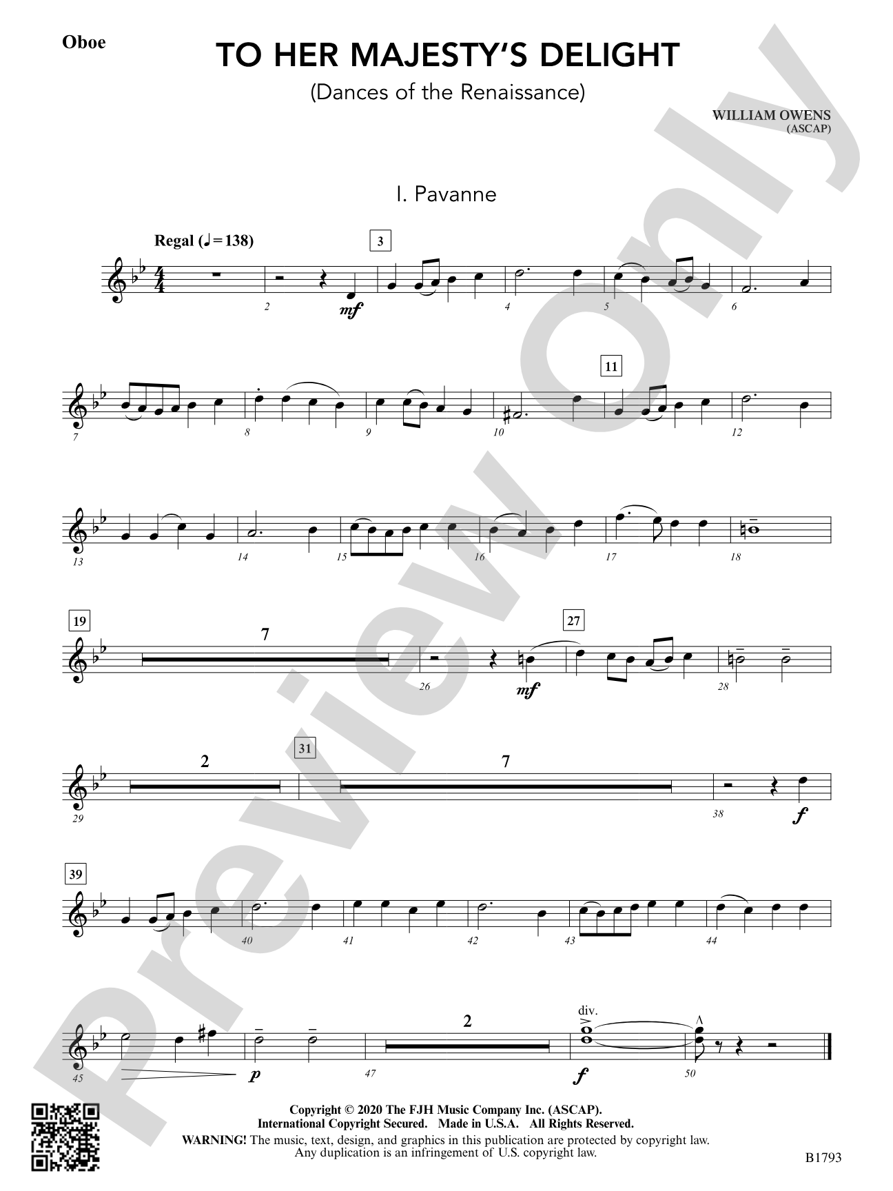 To Her Majesty's Delight: Oboe