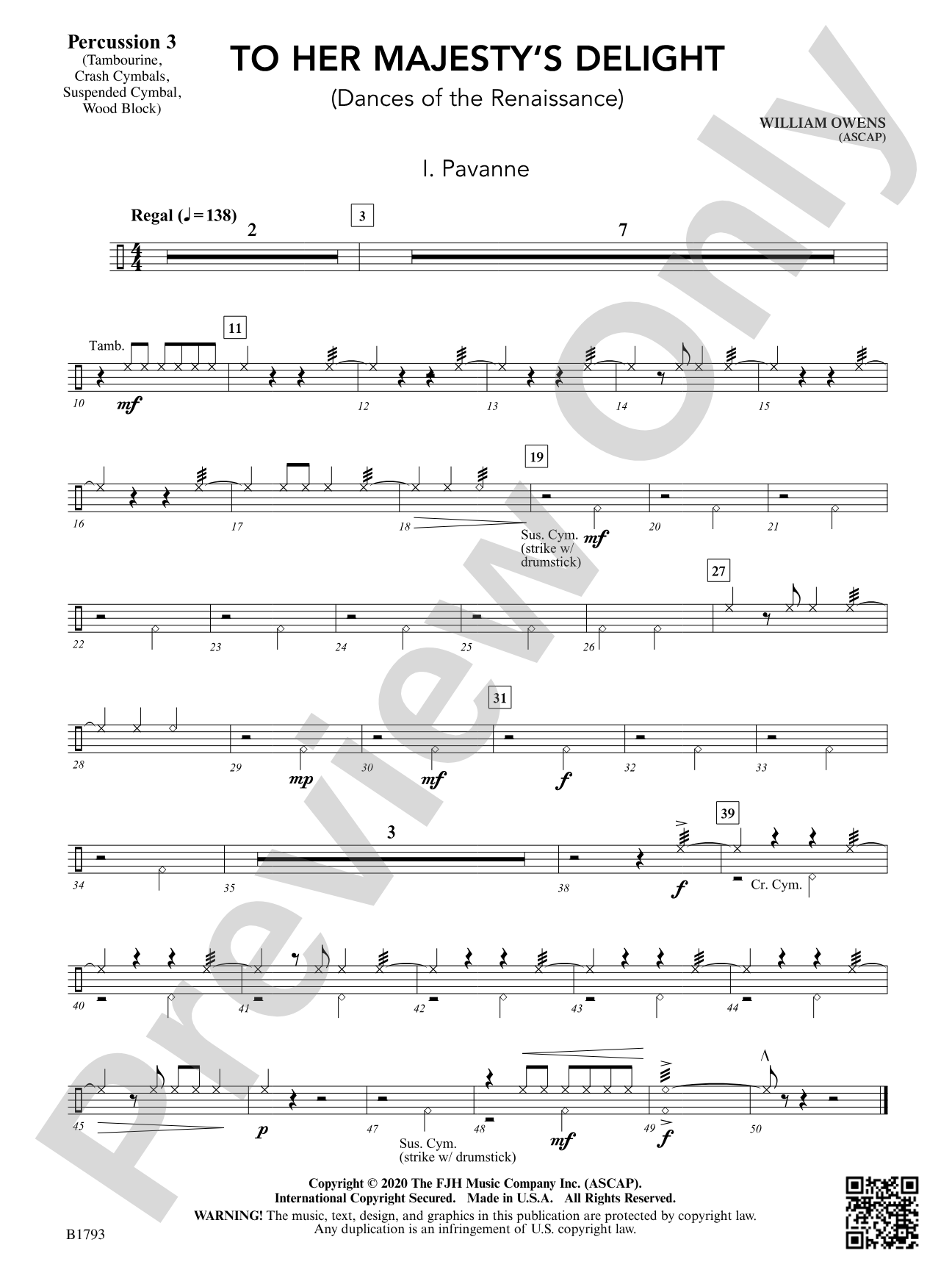 To Her Majesty's Delight: Percussion 3