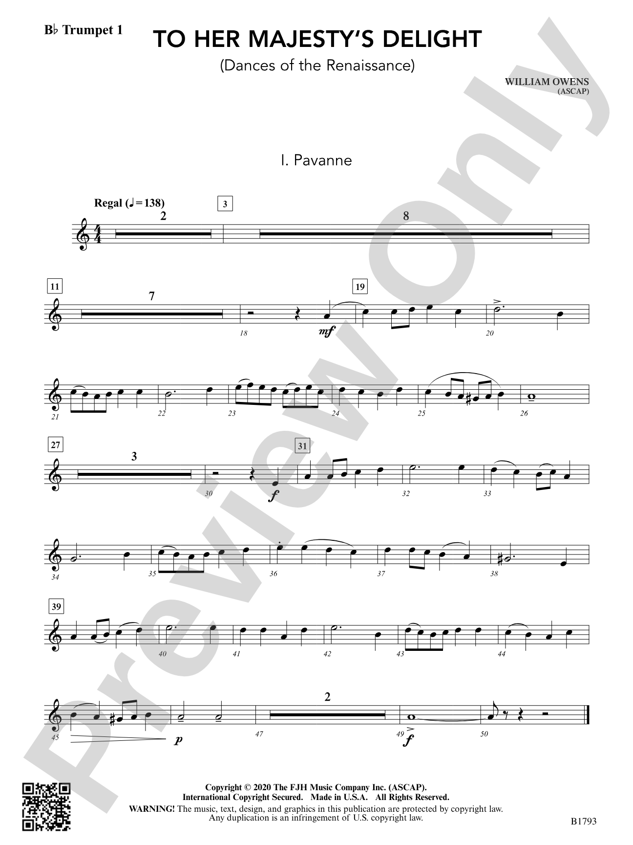 To Her Majesty's Delight: B-flat Trumpet 1