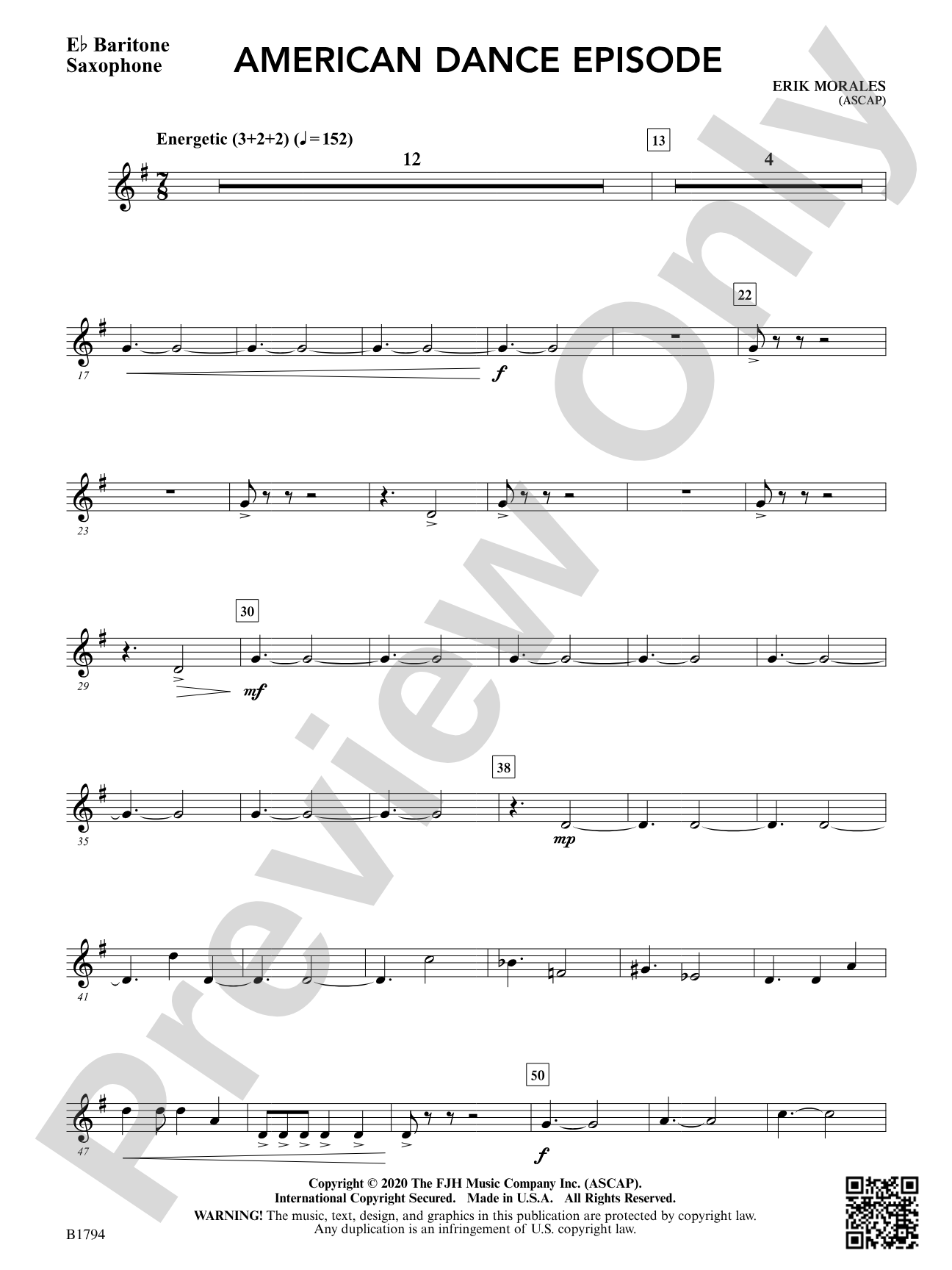 American Dance Episode: E-flat Baritone Saxophone