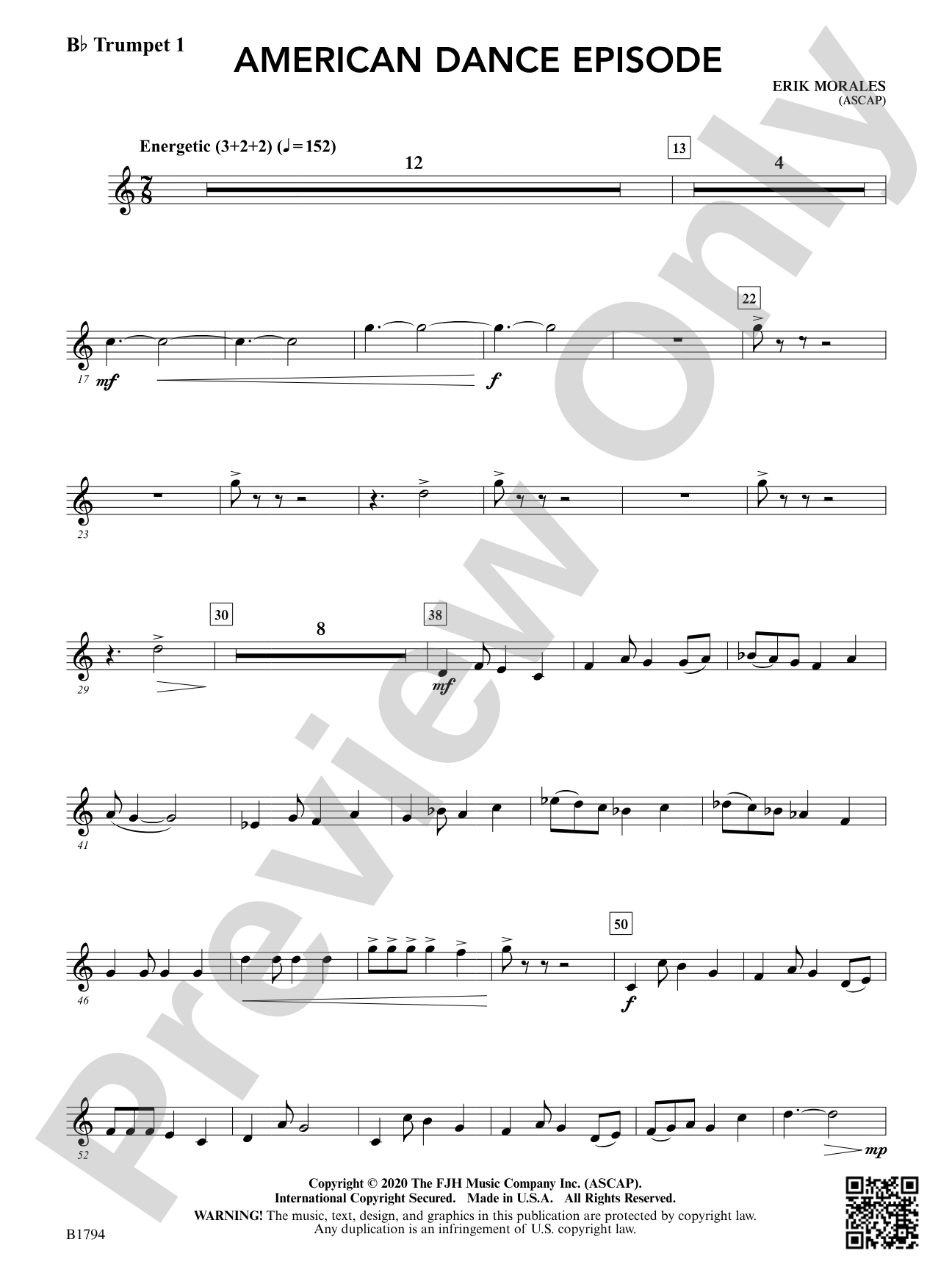 American Dance Episode: B-flat Trumpet 1
