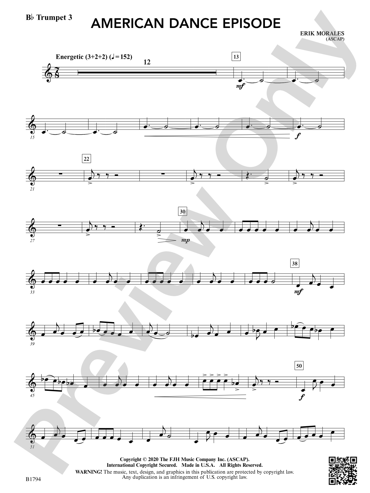 American Dance Episode: B-flat Trumpet 3