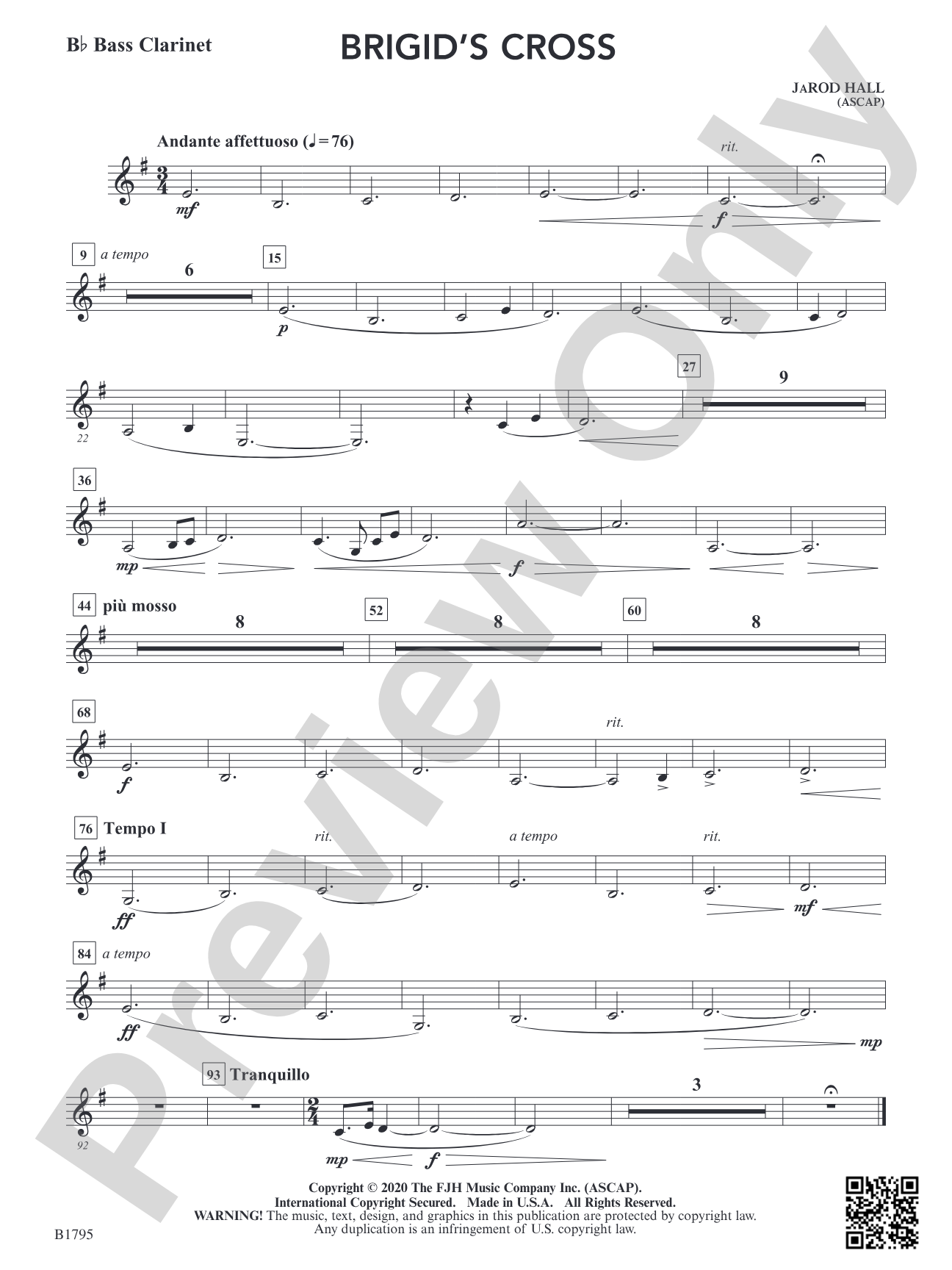 Brigid's Cross: B-flat Bass Clarinet