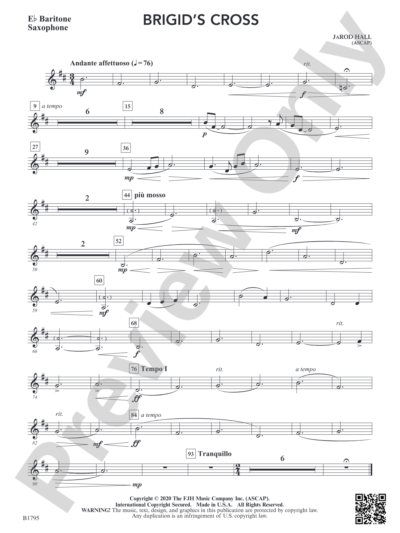 Brigid's Cross: E-flat Baritone Saxophone