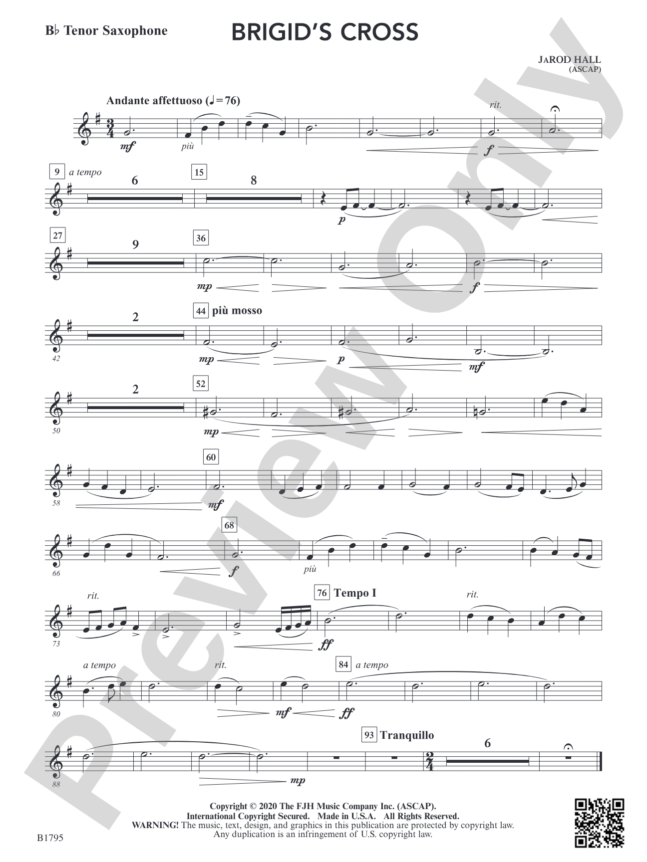 Brigid's Cross: B-flat Tenor Saxophone