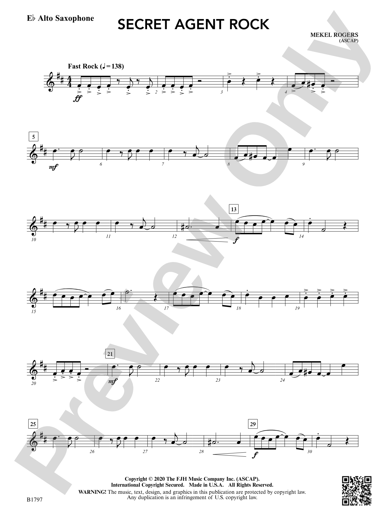 Secret Agent Rock: E-flat Alto Saxophone