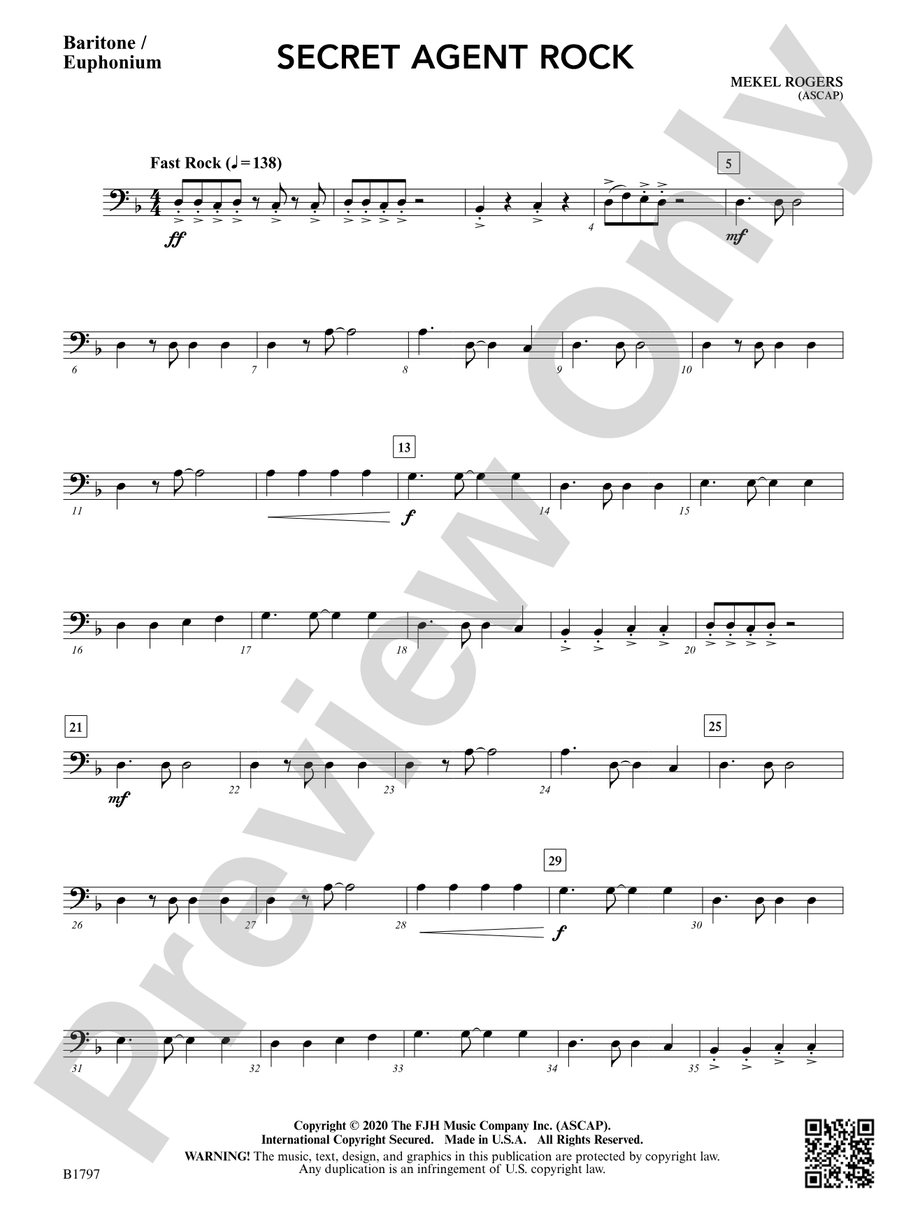 Secret Agent Rock: Baritone / Euphonium